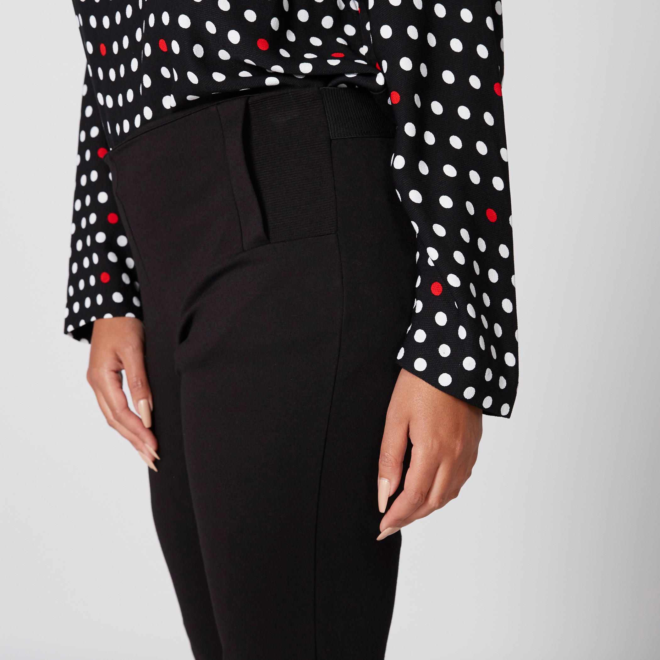 بنطال طويل بخصر مطّاطي متوسط الارتفاع-women-clothing-bottoms-trousers-image-3