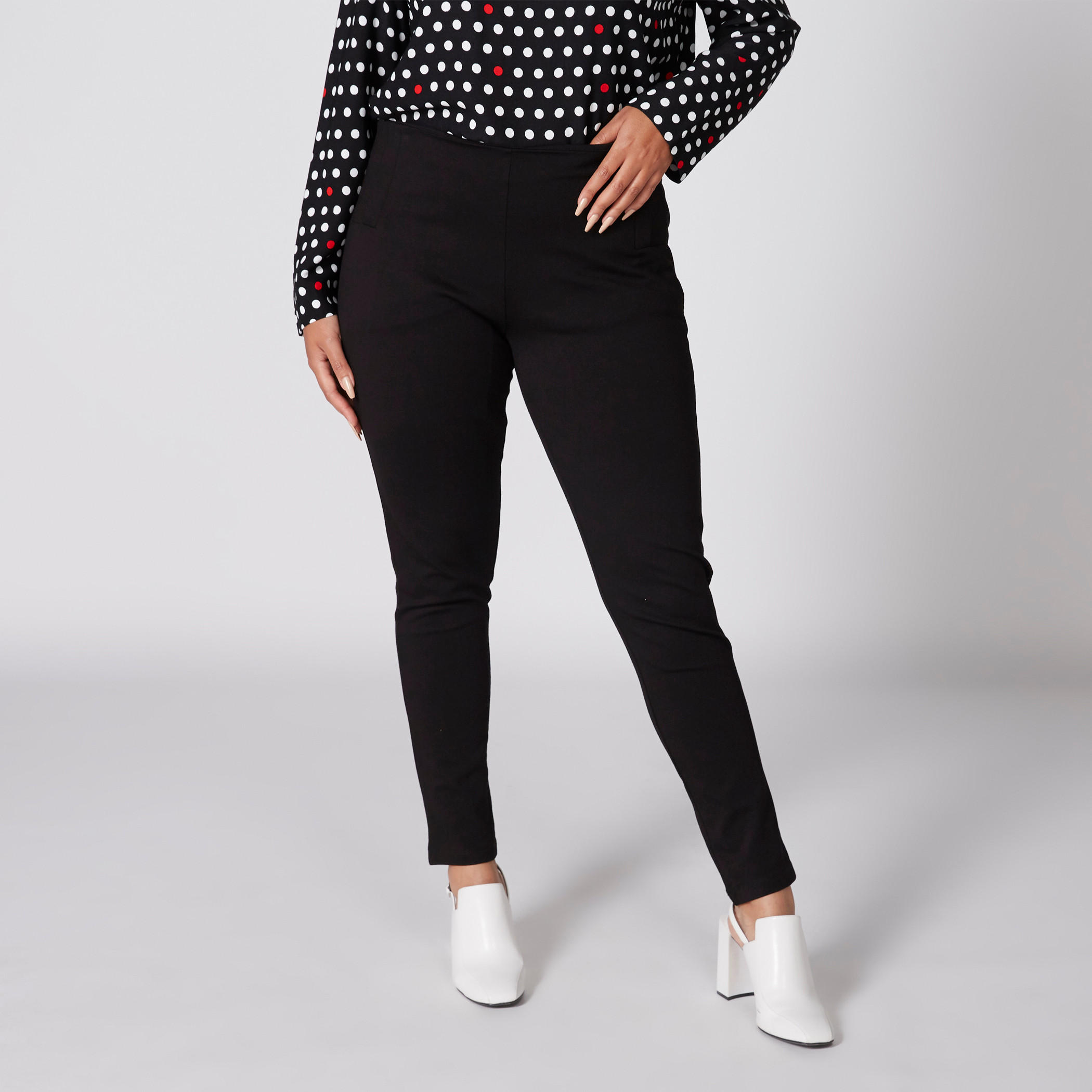 بنطال طويل بخصر مطّاطي متوسط الارتفاع-women-clothing-bottoms-trousers-image-4