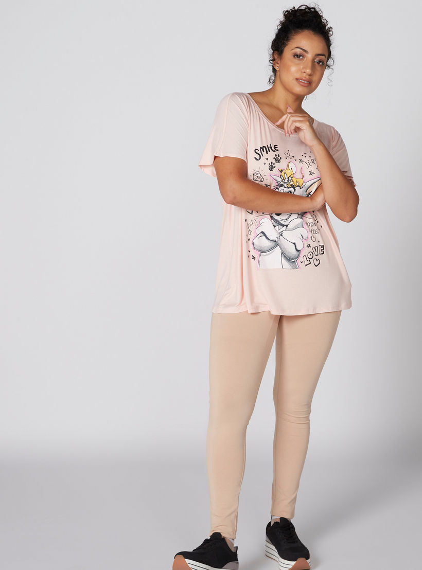 بنطال ليقنز طويل بخصر مطّاطي-women-clothing-bottoms-leggings-image-1