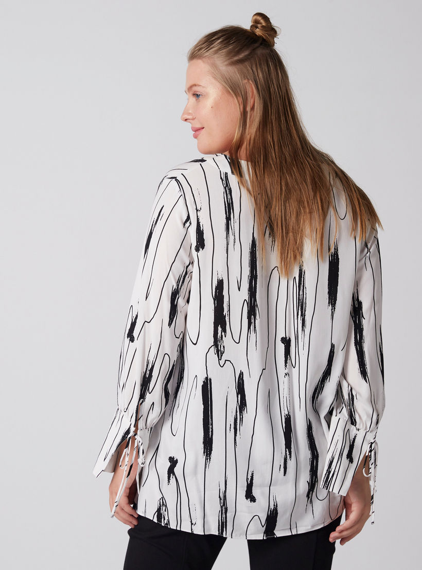 بلوزة بياقة V وطبعات وأكمام طويلة ورباط-women-clothing-shirtsandblouses-blouses-image-3