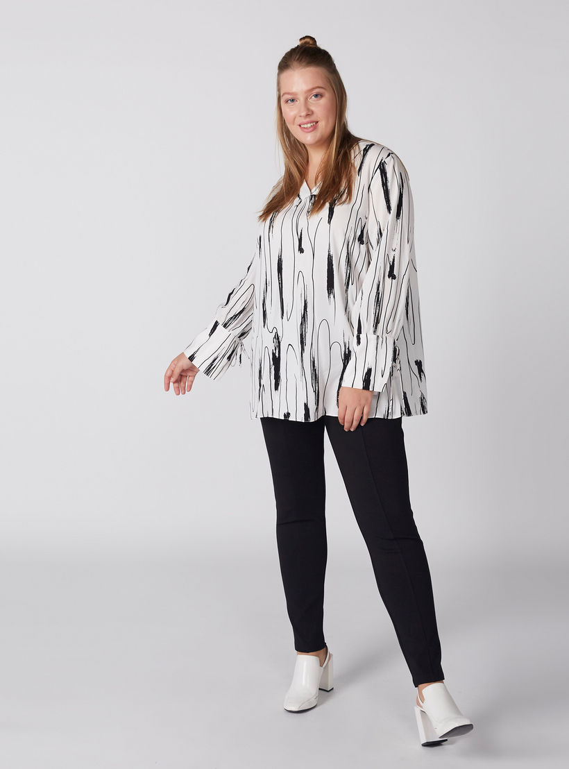 بلوزة بياقة V وطبعات وأكمام طويلة ورباط-women-clothing-shirtsandblouses-blouses-image-4