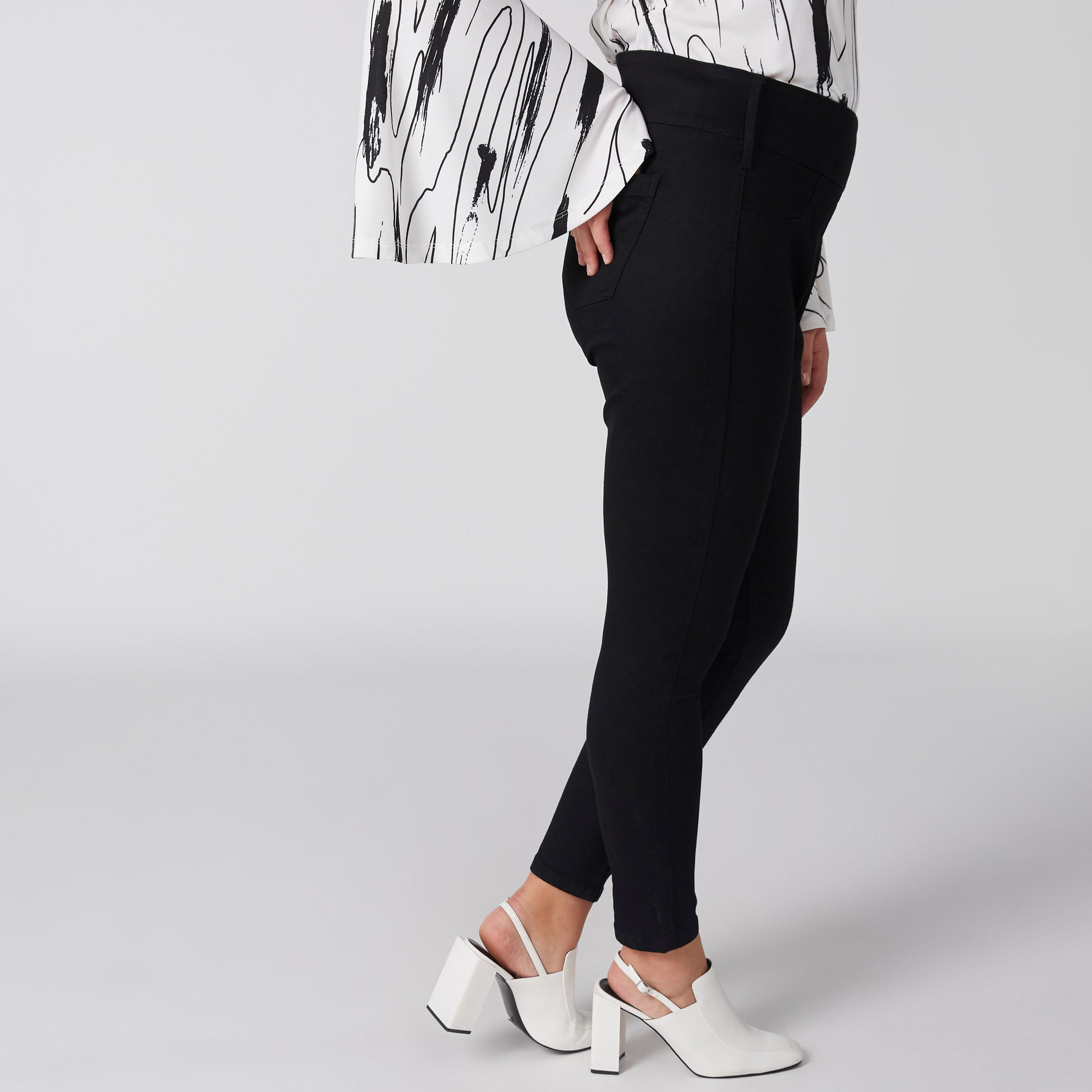 Full Length Jeggings with Elasticised Waistband and Pocket Detail-women-clothing-bottoms-leggings-image-3