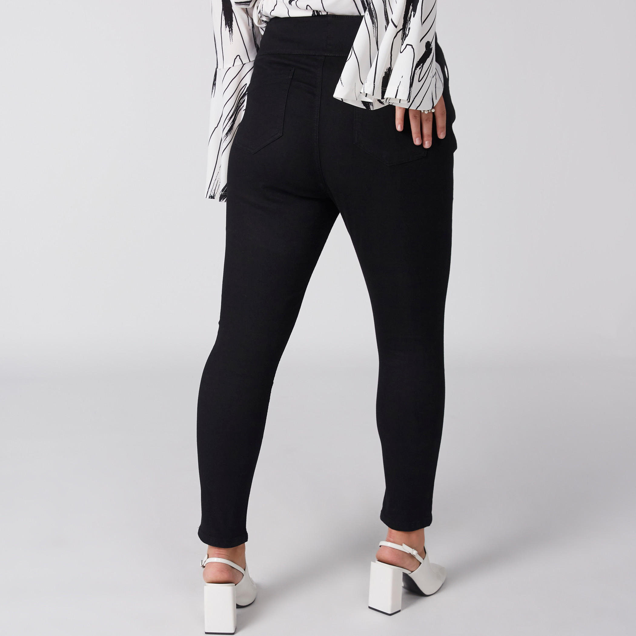 Full Length Jeggings with Elasticised Waistband and Pocket Detail-women-clothing-bottoms-leggings-image-4