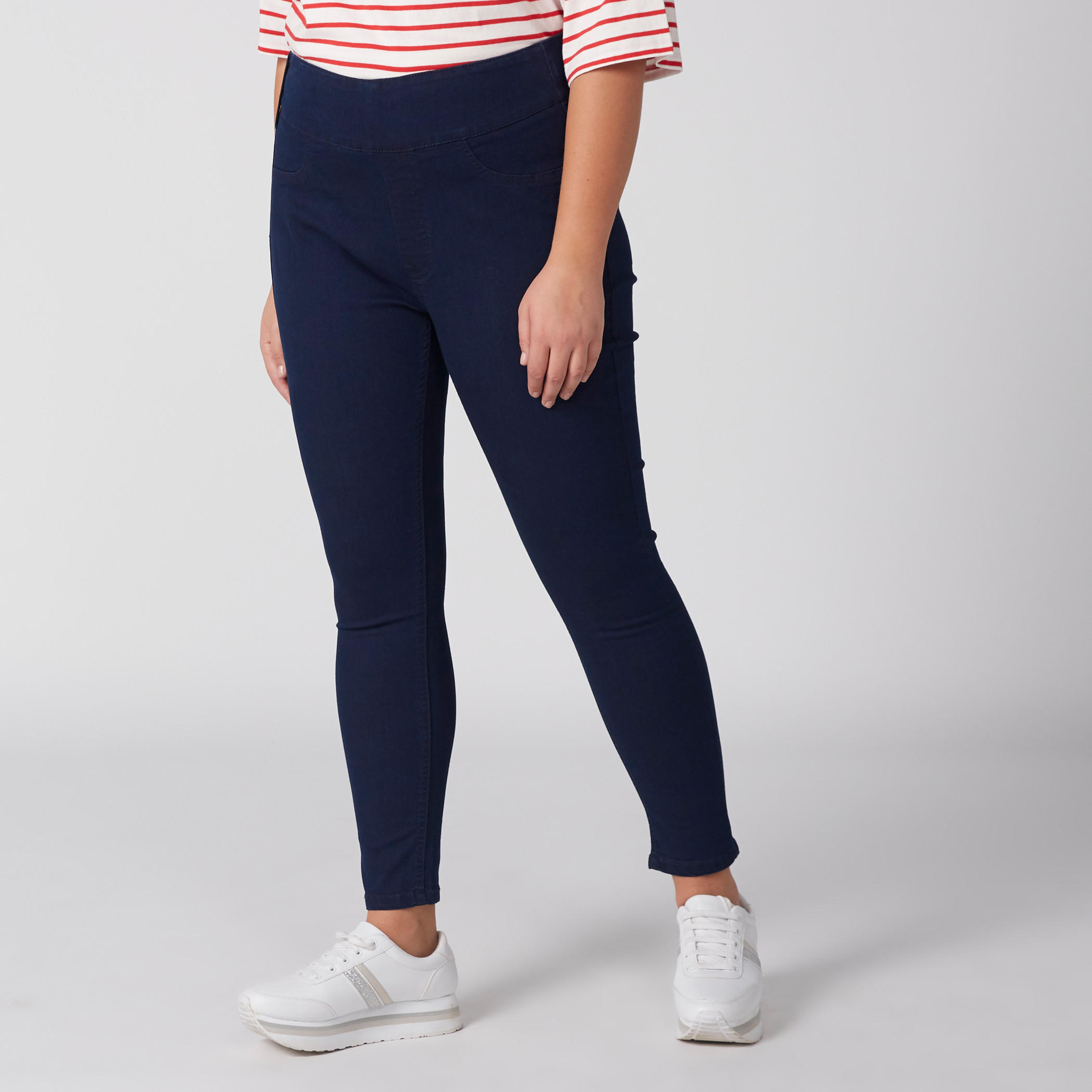بنطال ضيق طويل بجيب خلفي وخصر مطاطي-women-clothing-bottoms-leggings-image-2