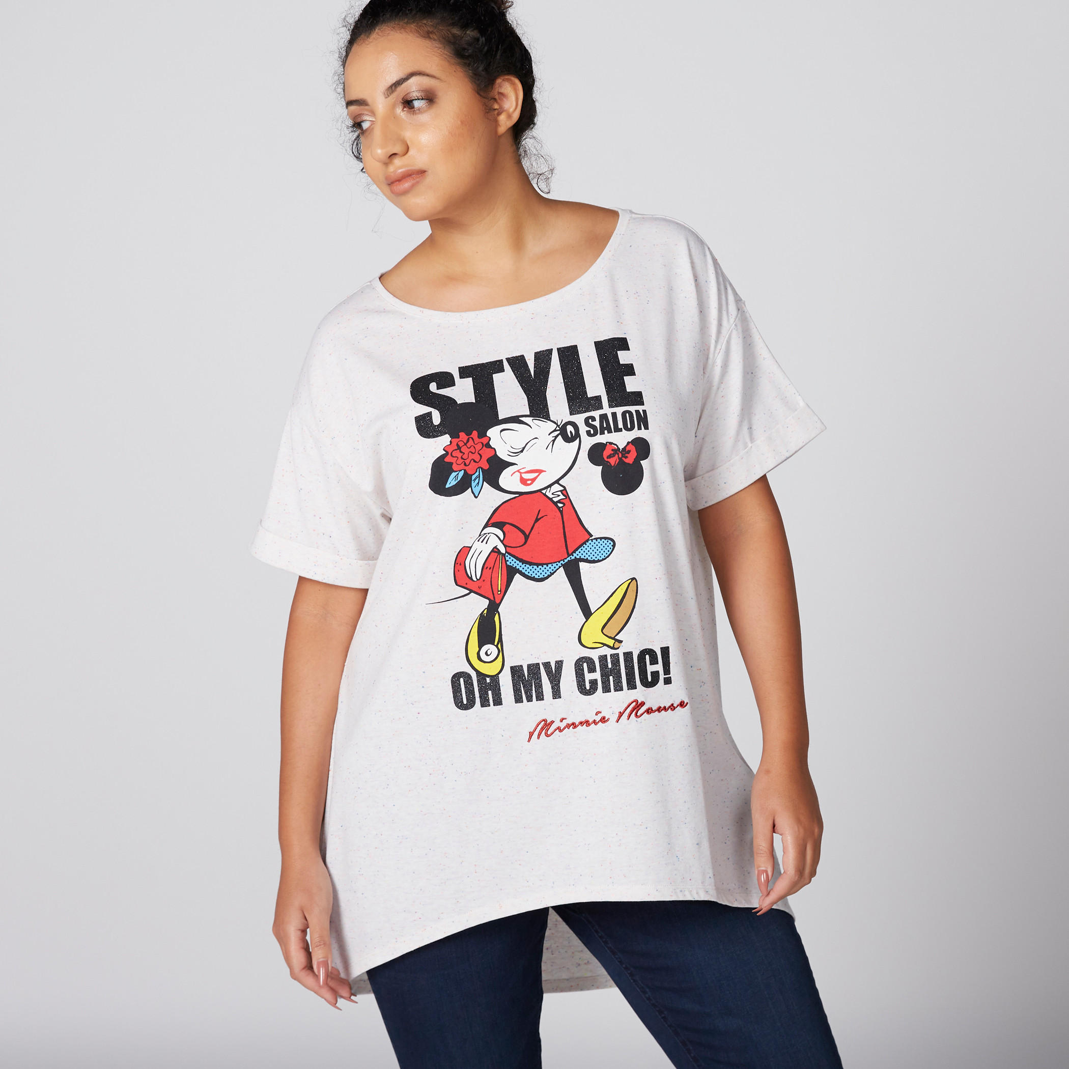 بلوزة بطبعات ميني ماوس وياقة مستديرة وحواف غير مستوية-women-clothing-tshirts-image-3
