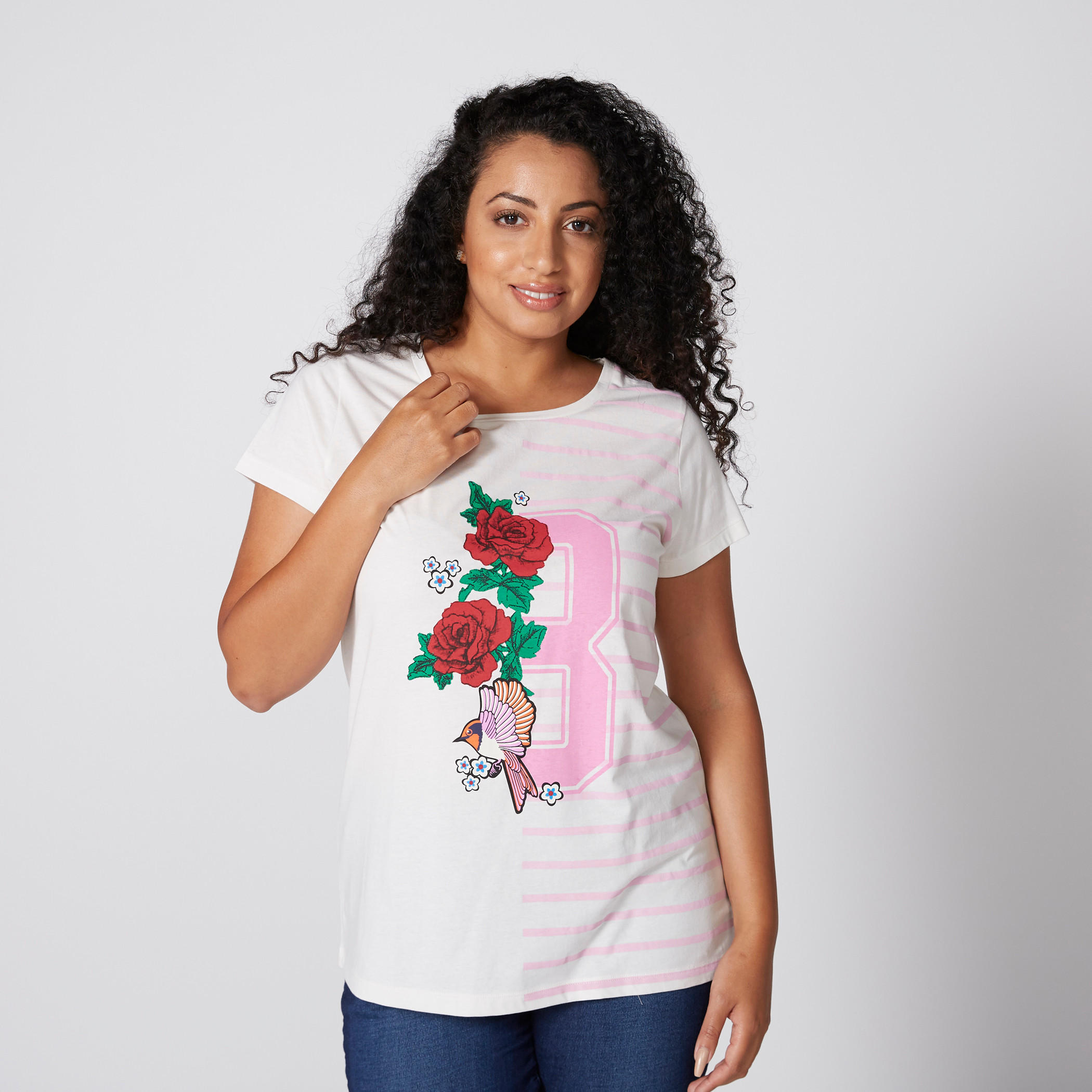 تيشيرت بياقة مستديرة وأكمام قصيرة وطبعات-women-clothing-tshirts-image-1