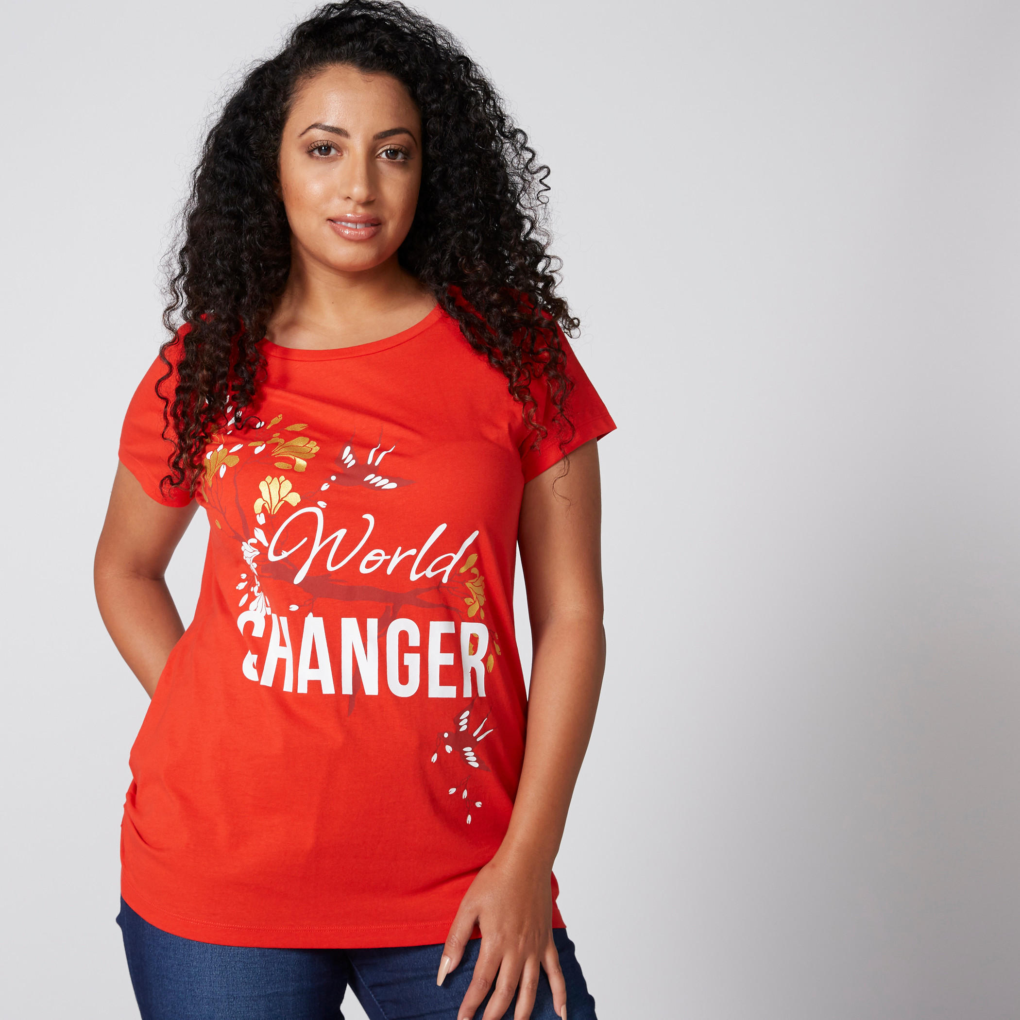 تيشيرت بياقة مستديرة وأكمام قصيرة وطبعات-women-clothing-tshirts-image-1