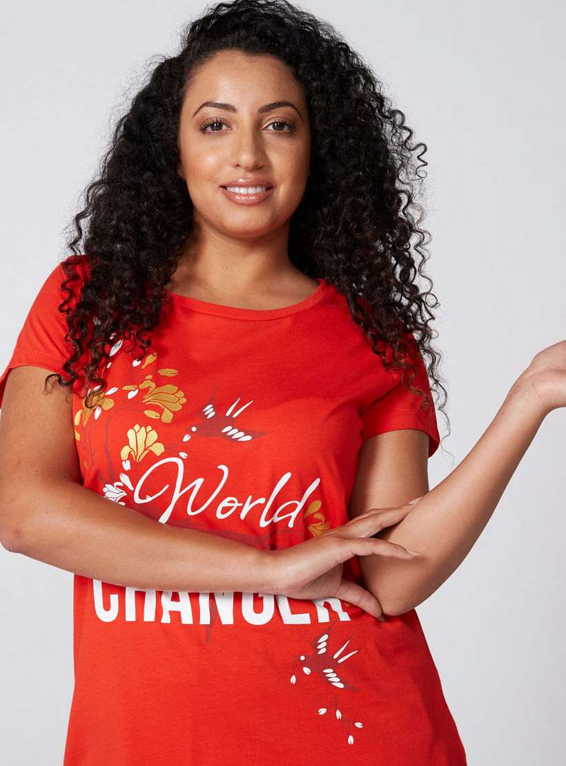 تيشيرت بياقة مستديرة وأكمام قصيرة وطبعات-women-clothing-tshirts-image-3