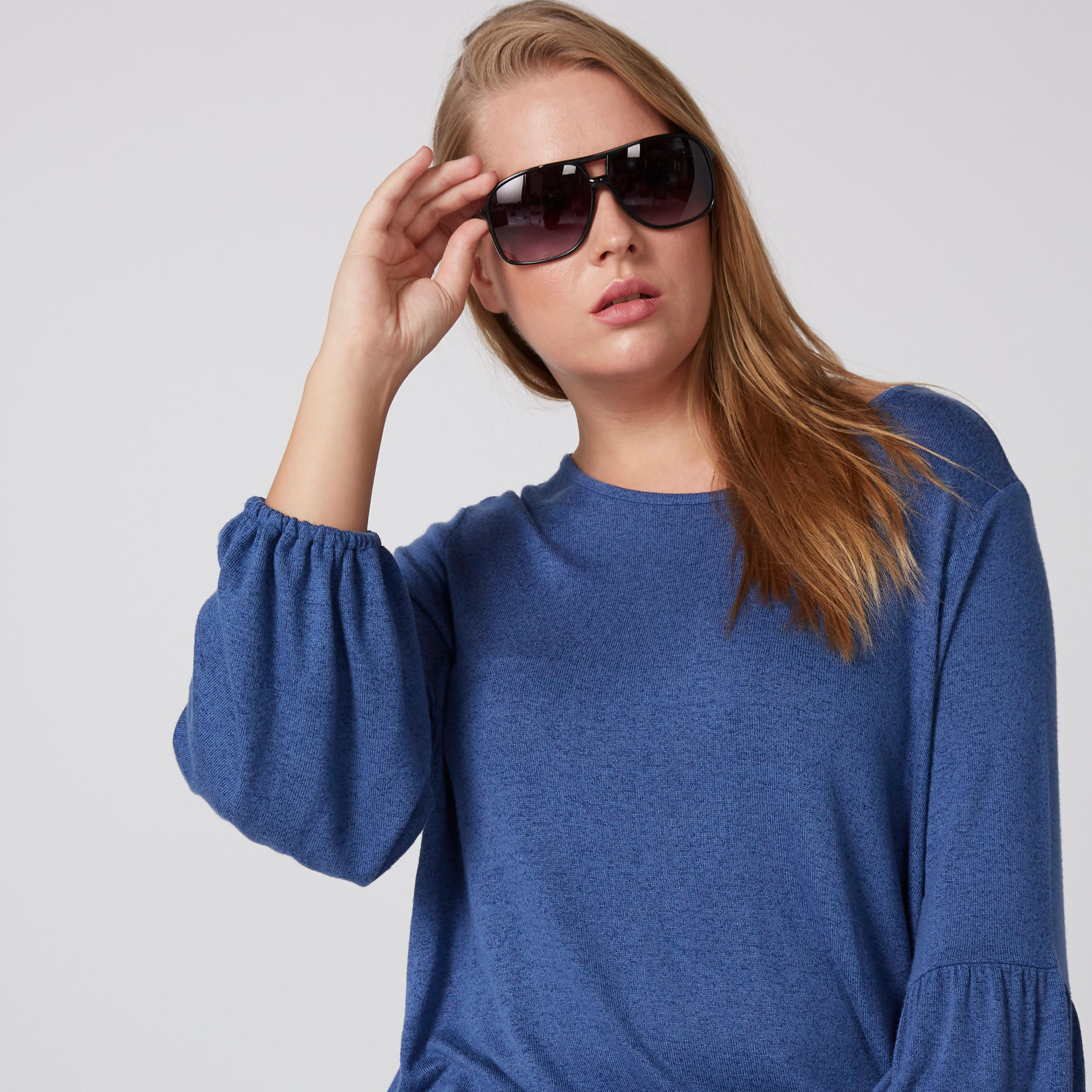 فستان بارز الملمس متوسط الطول بياقة مستديرة وأكمام طويلة-women-clothing-dresses-image-5