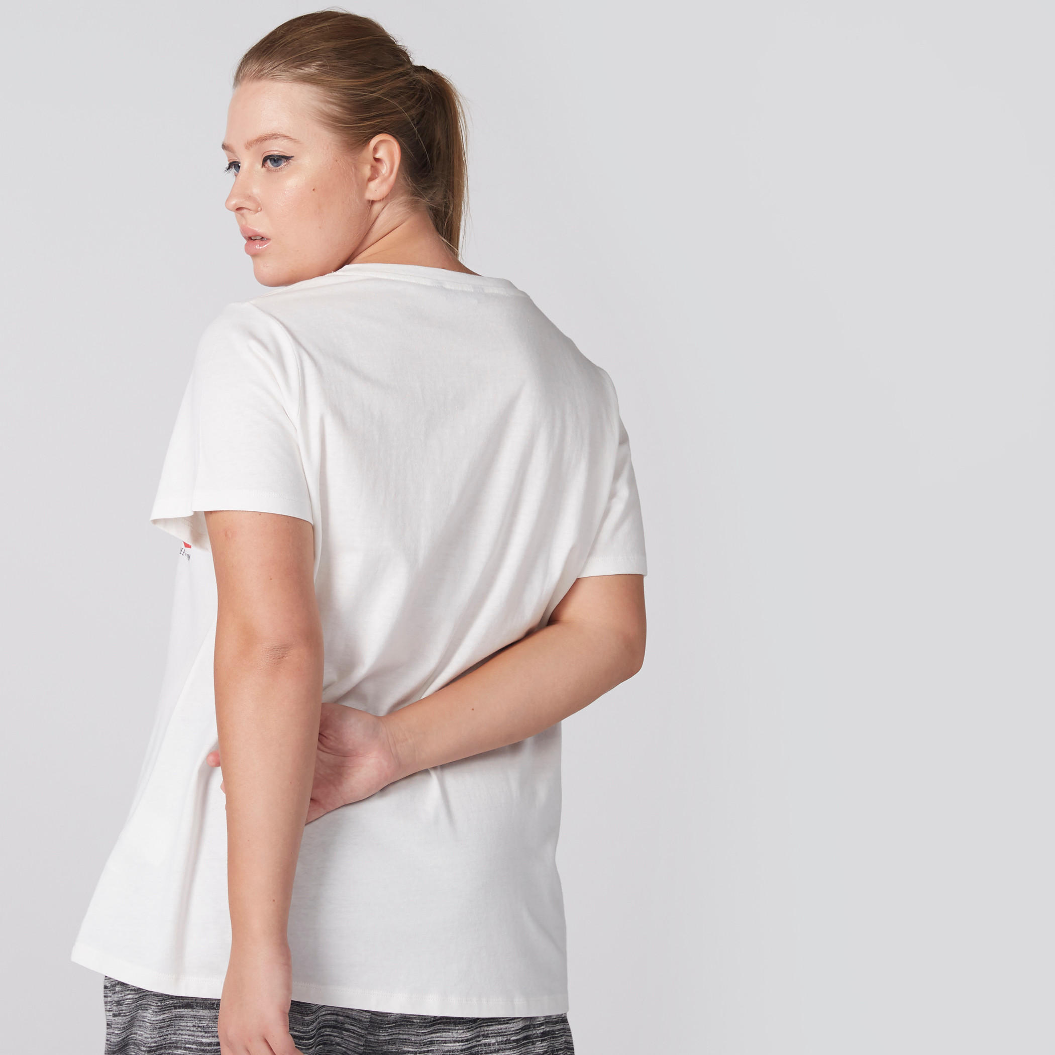 Printed T-Shirt with V-Neck and Short Sleeves-women-clothing-tshirts-image-2
