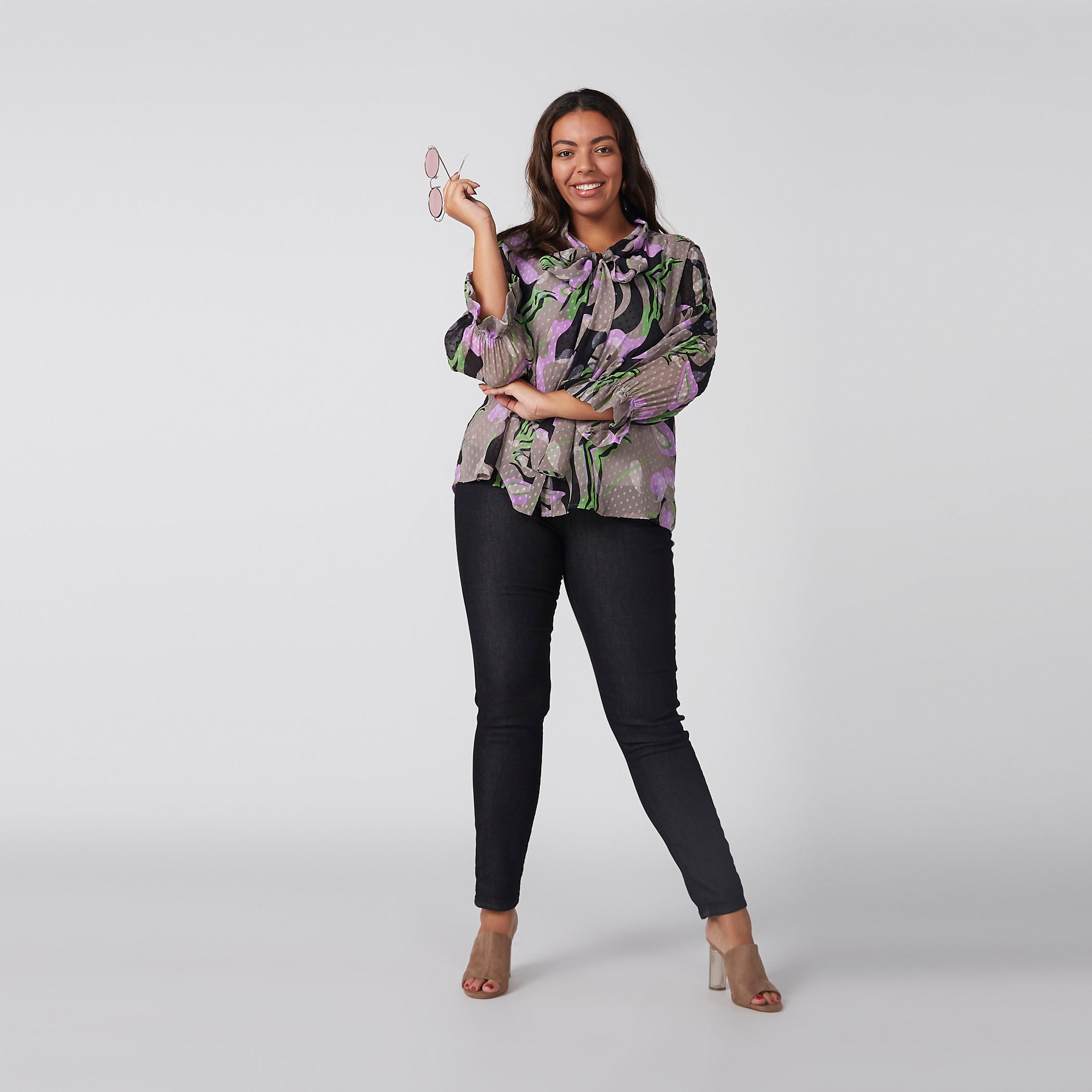 Floral Printed Top with Tie Neck-women-clothing-shirtsandblouses-blouses-image-2