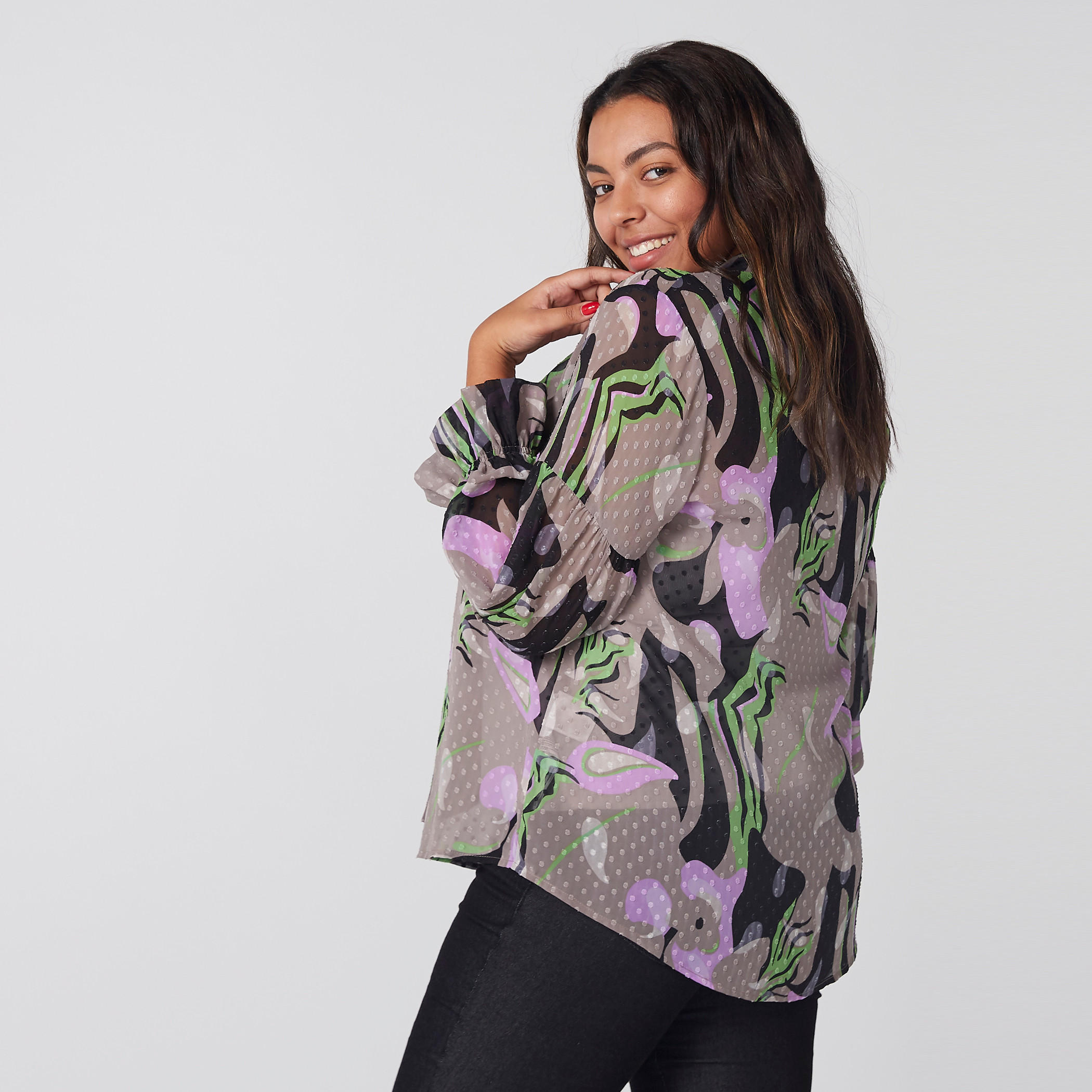 Floral Printed Top with Tie Neck-women-clothing-shirtsandblouses-blouses-image-4