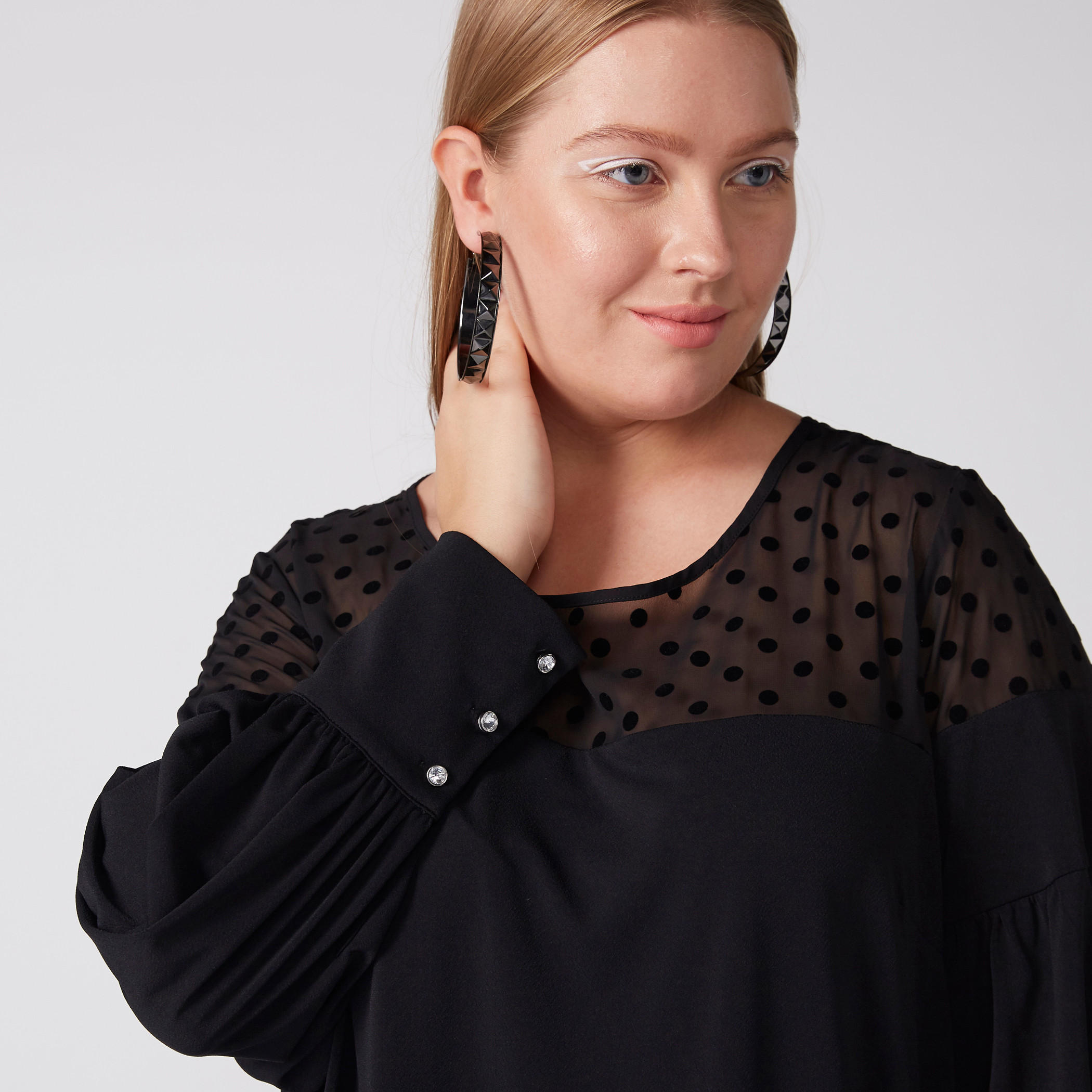 تونيك بياقة مستديرة وأكمام طويلة-women-clothing-shirtsandblouses-blouses-image-1