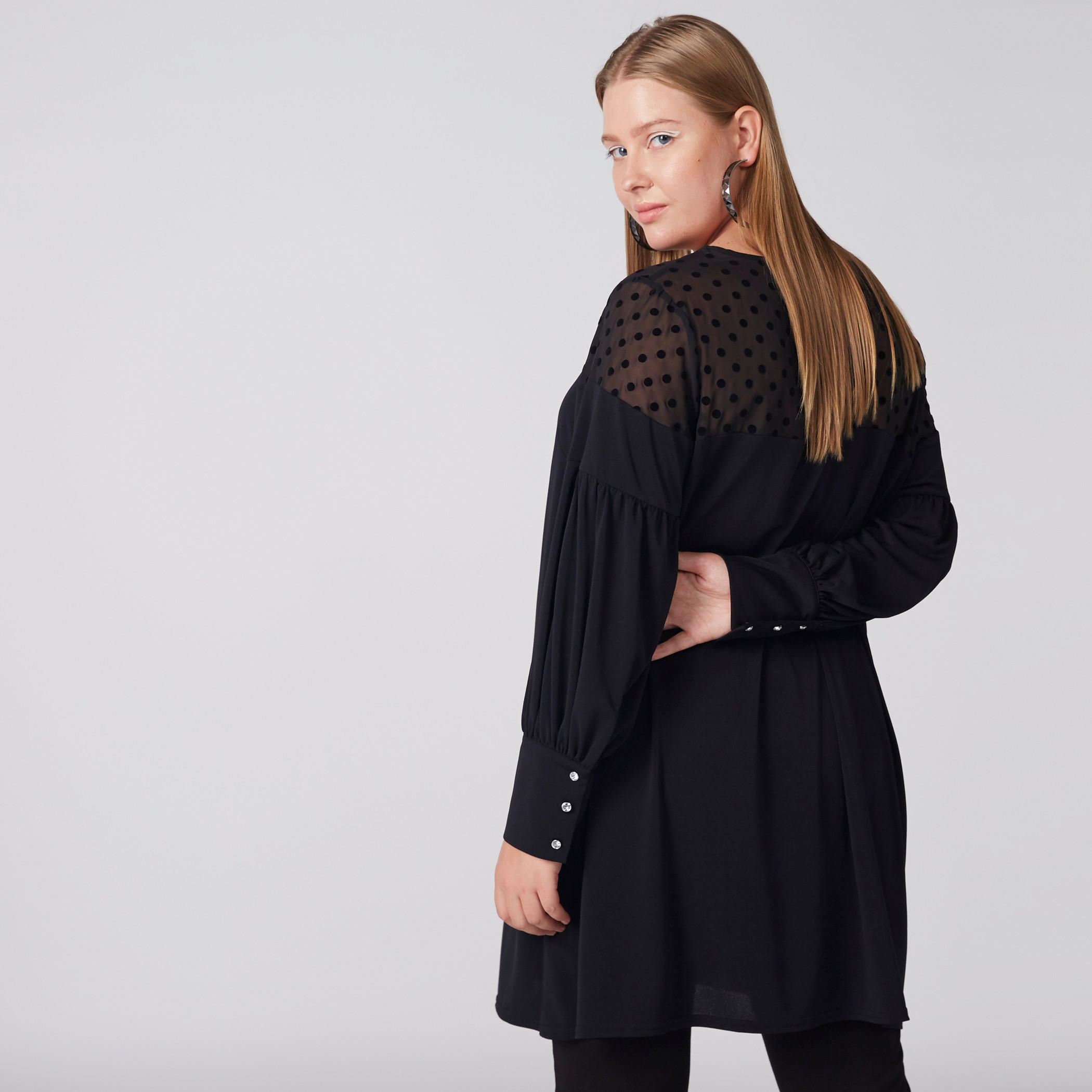 تونيك بياقة مستديرة وأكمام طويلة-women-clothing-shirtsandblouses-blouses-image-3