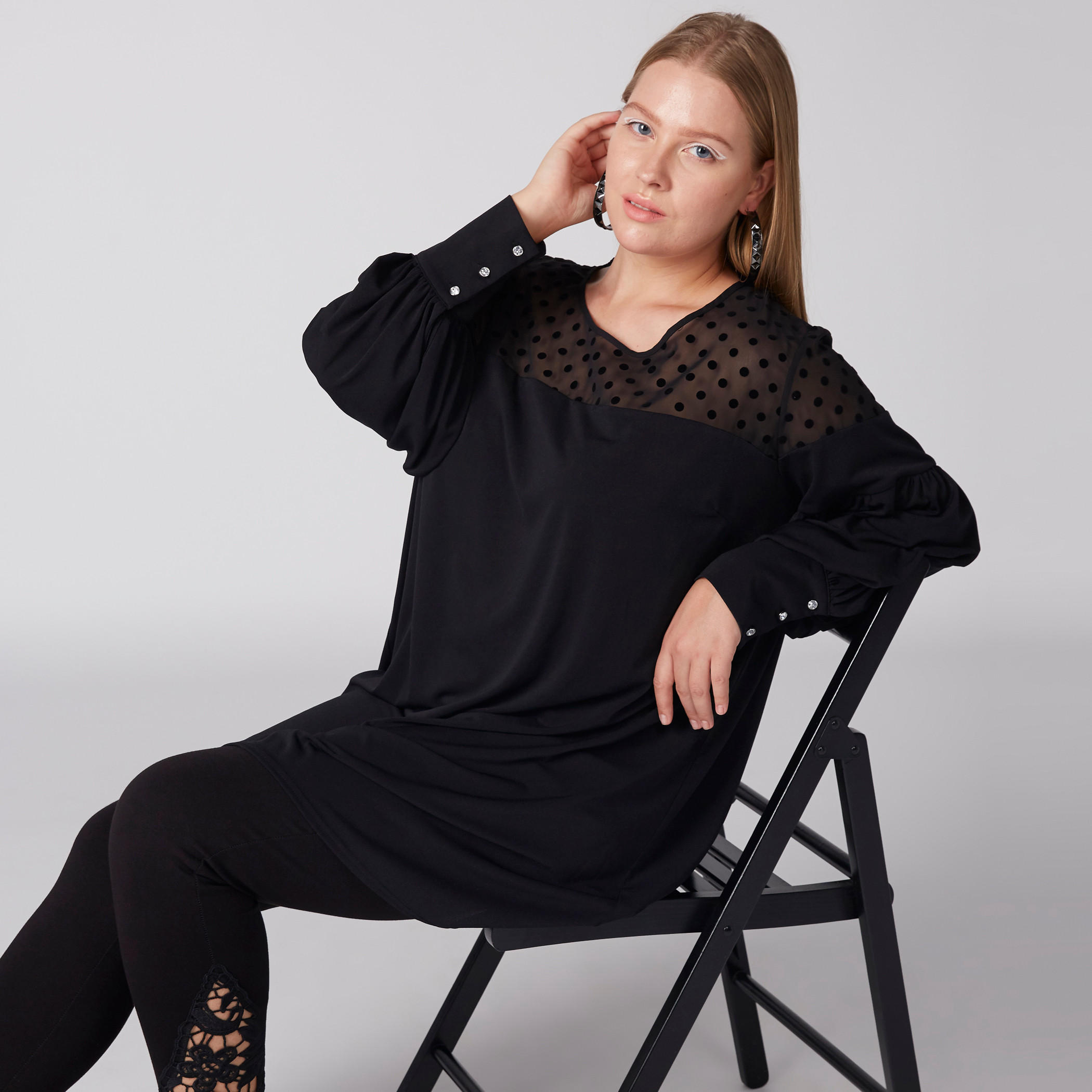 تونيك بياقة مستديرة وأكمام طويلة-women-clothing-shirtsandblouses-blouses-image-6