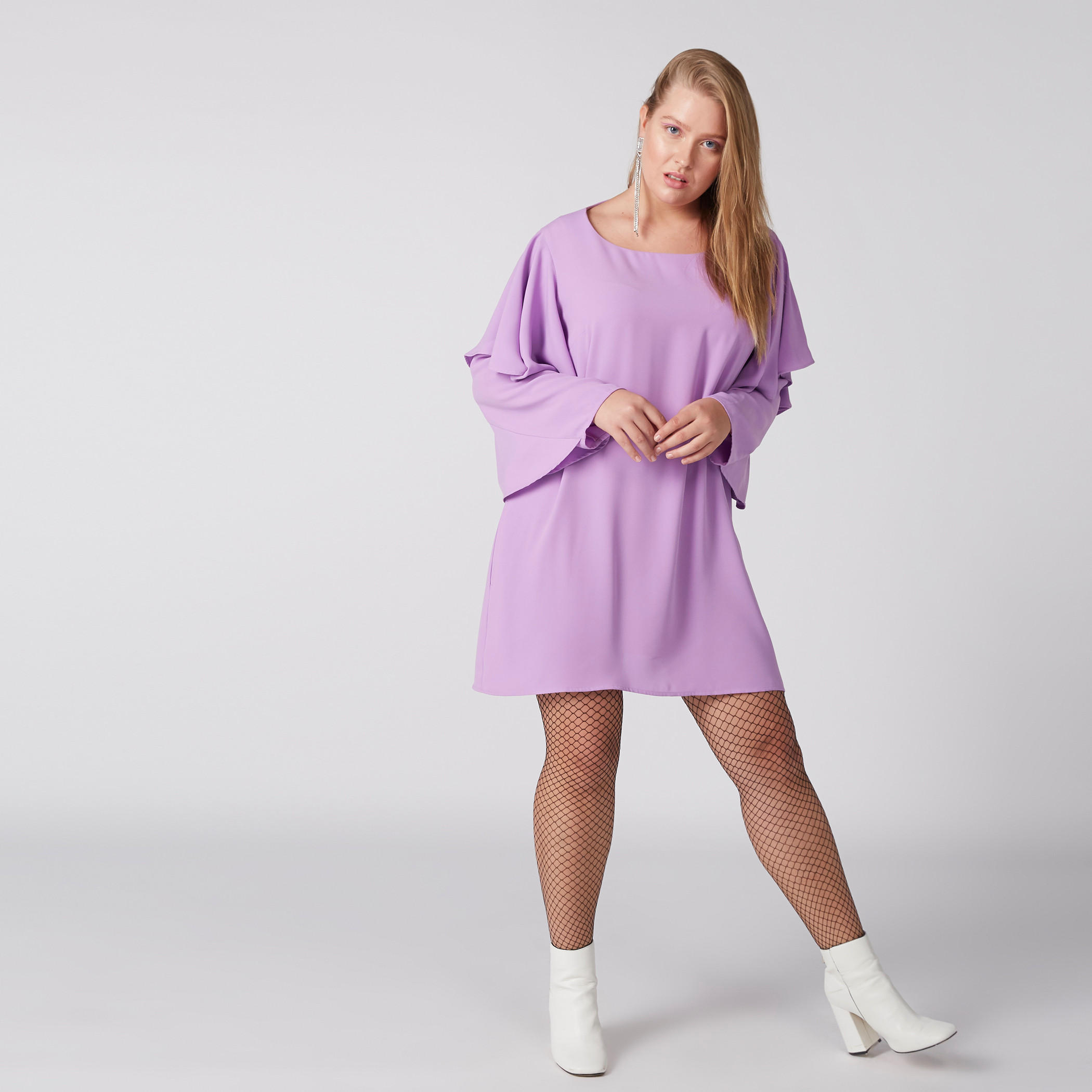 فستان بتفاصيل كشكش وسحّاب إغلاق-women-clothing-dresses-image-3