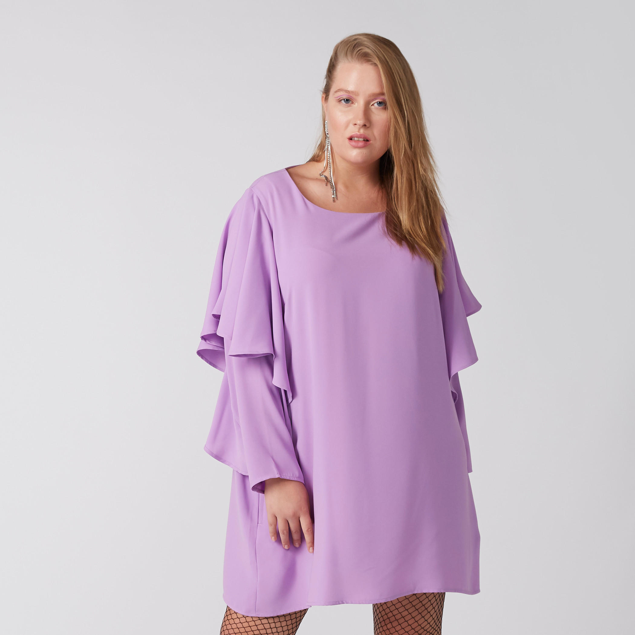 فستان بتفاصيل كشكش وسحّاب إغلاق-women-clothing-dresses-image-5