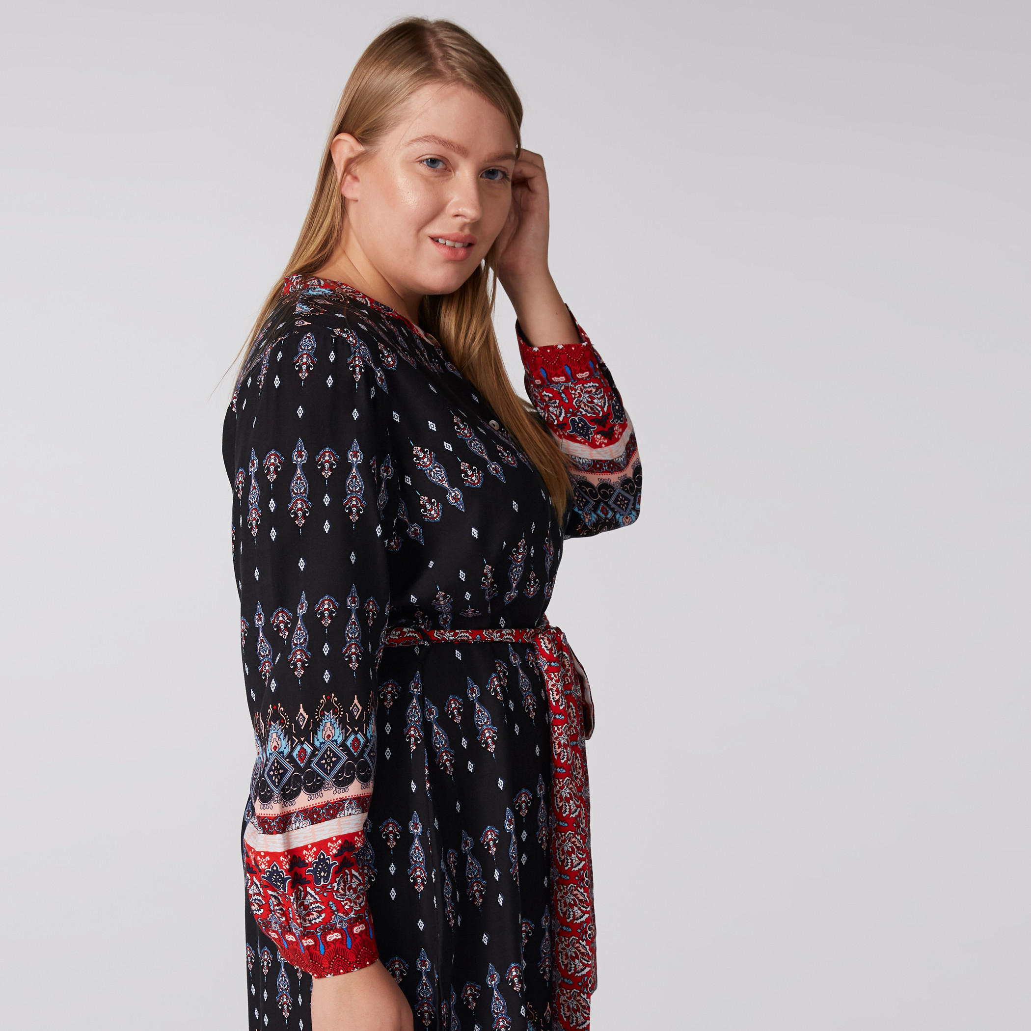 فستان ميدي بطبعات وأكمام طويلة وأربطة-women-clothing-dresses-image-2