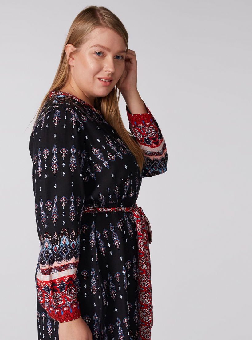 فستان ميدي بطبعات وأكمام طويلة وأربطة-women-clothing-dresses-image-2