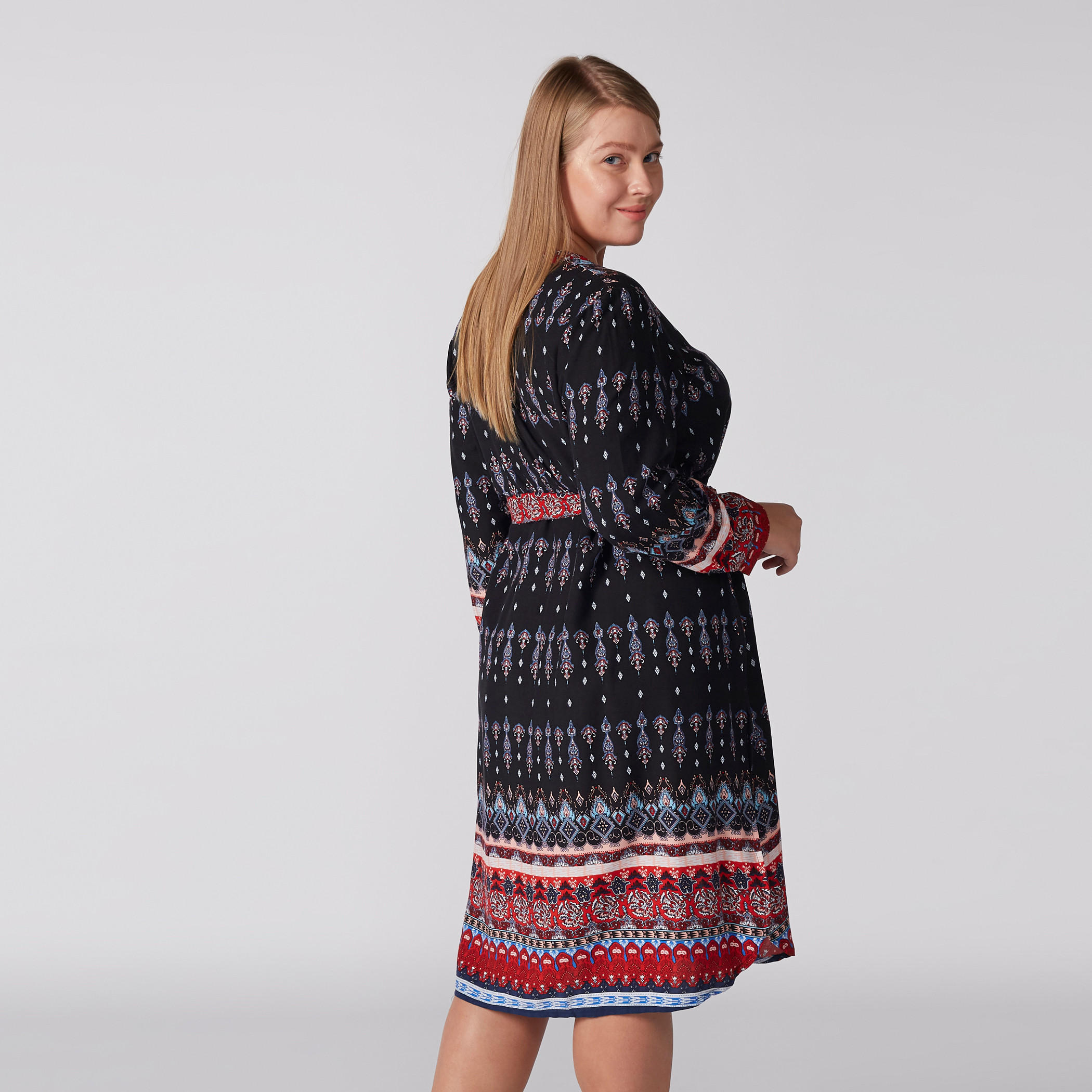 فستان ميدي بطبعات وأكمام طويلة وأربطة-women-clothing-dresses-image-3