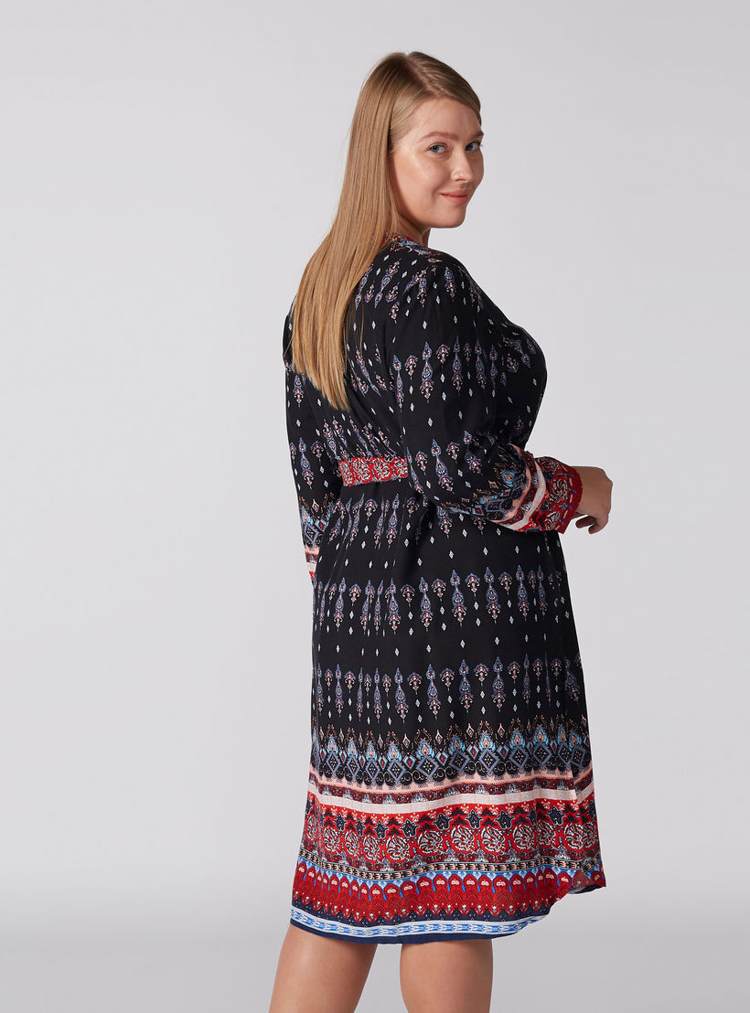 فستان ميدي بطبعات وأكمام طويلة وأربطة-women-clothing-dresses-image-3