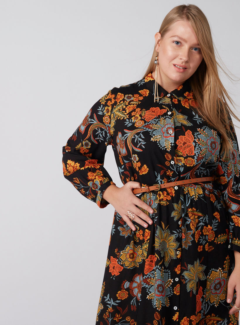فستان آيه لاين بطبعات وأكمام طويلة وأزرار-women-clothing-dresses-image-5