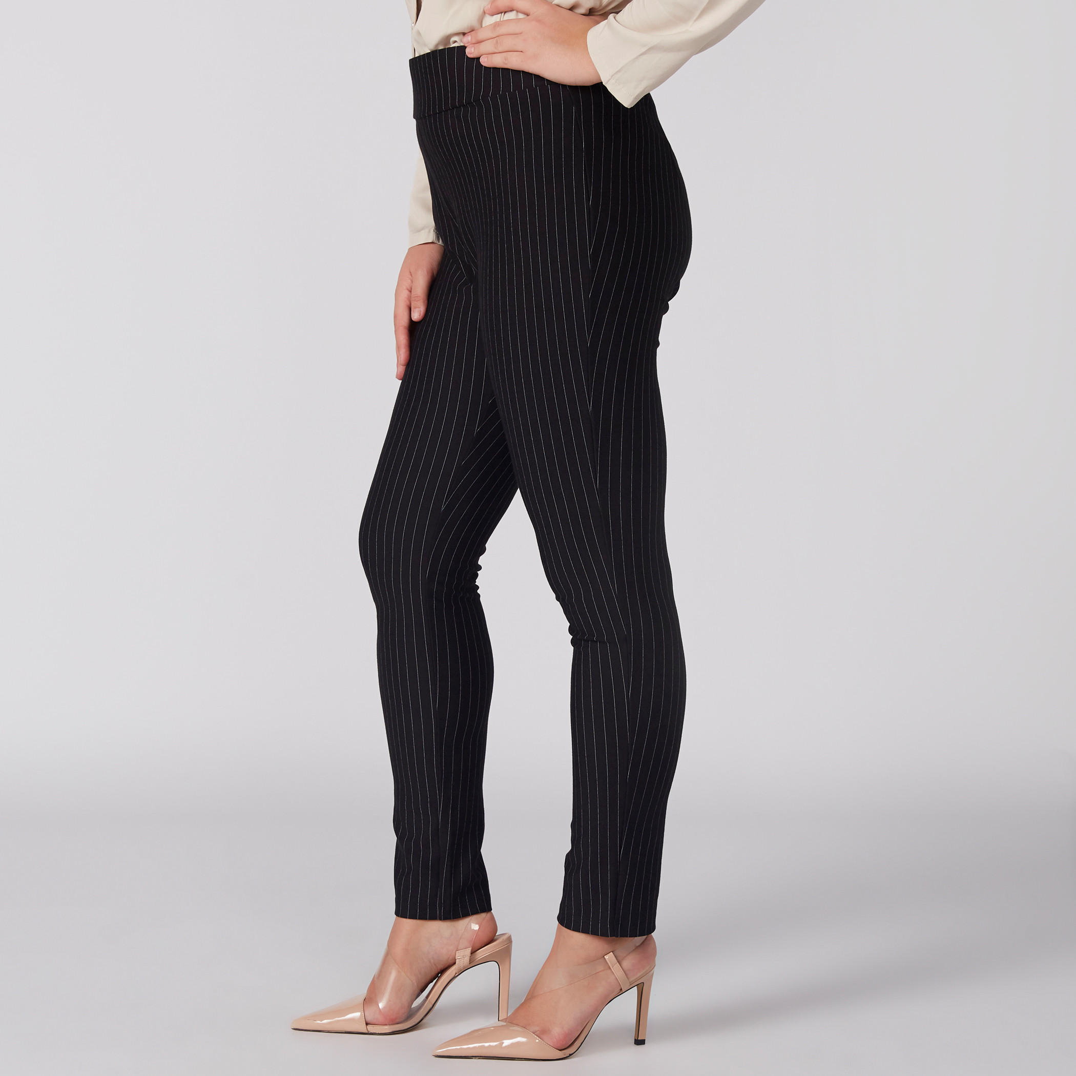 Striped Trousers with Elasticised Waistband-women-clothing-bottoms-leggings-image-3