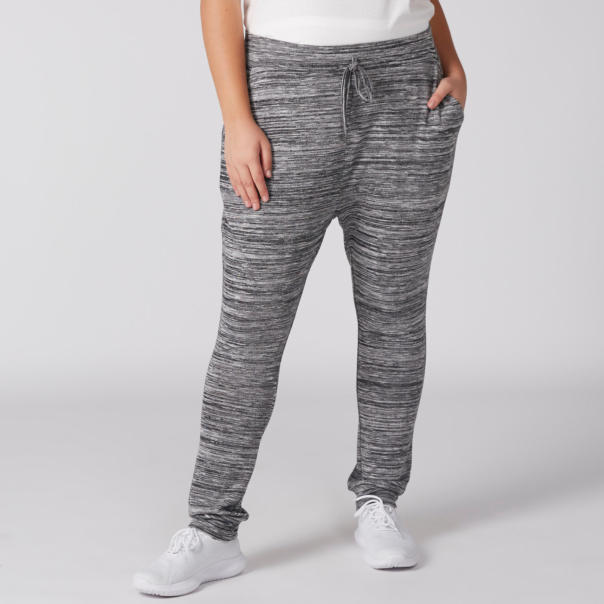 بنطال ميلانج طويل بطبعات وجيوب ورباط-women-clothing-bottoms-joggers-image-2