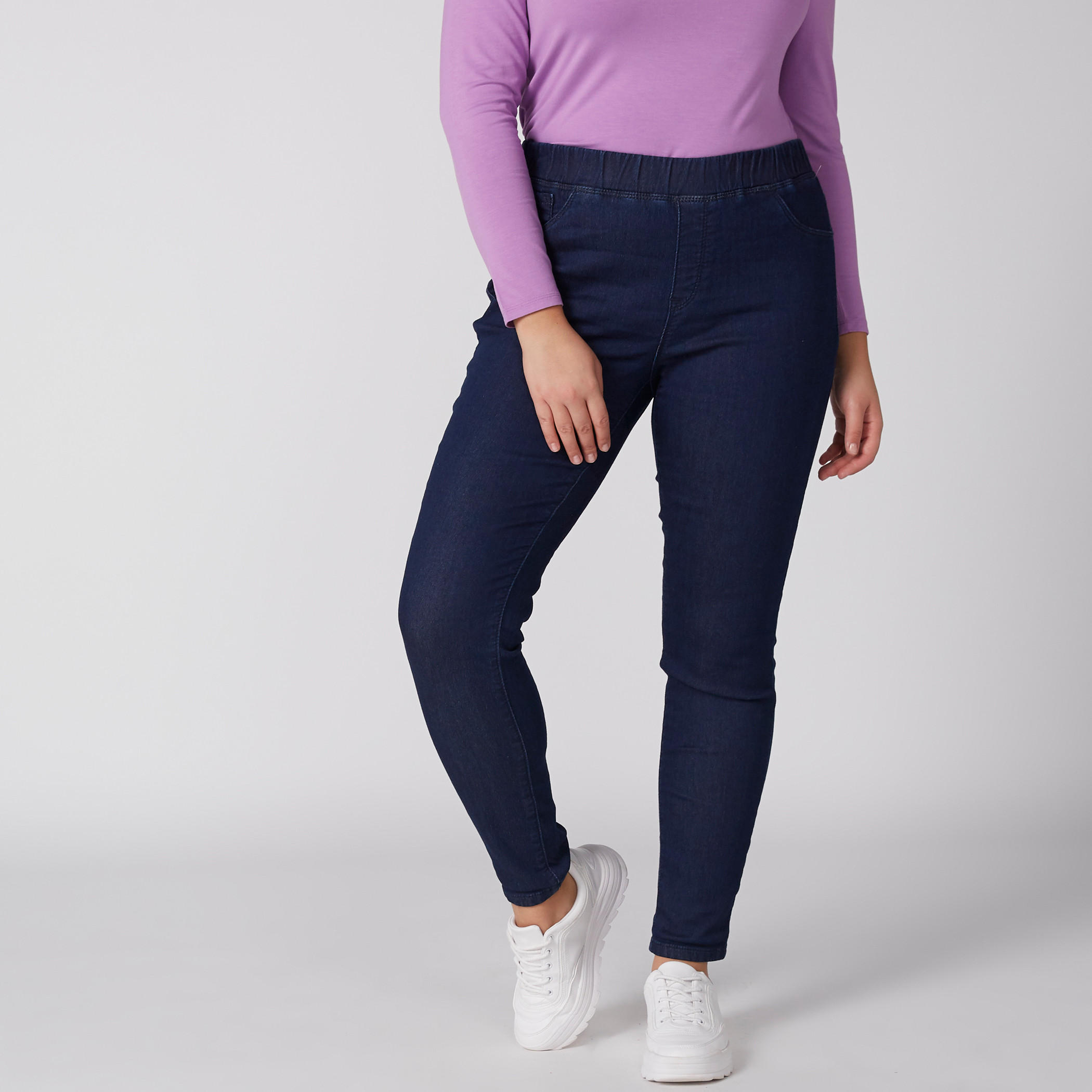 بنطلون جيقنز مقاس كبير بخصر مطاطي وجيب-women-clothing-bottoms-leggings-image-3