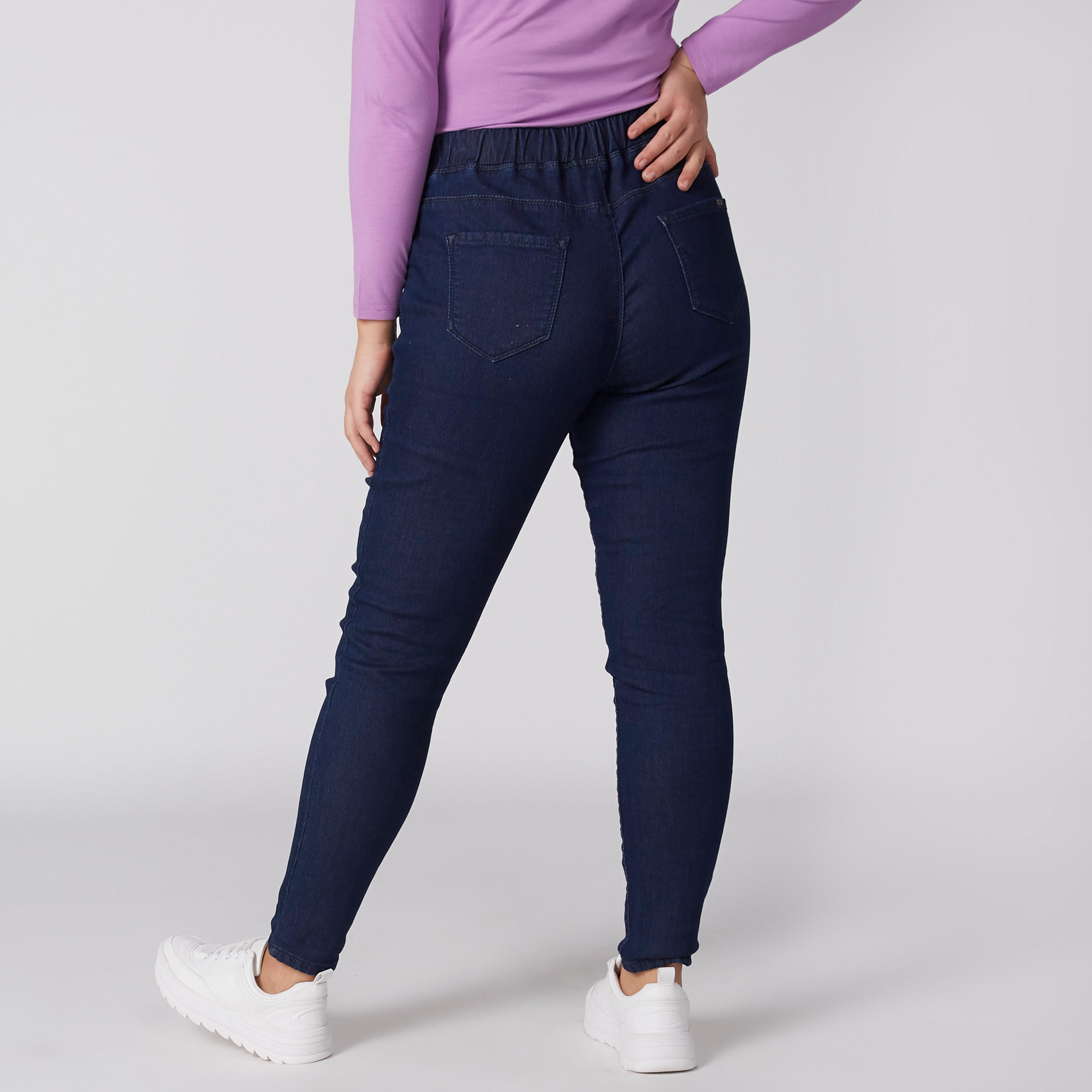 بنطلون جيقنز مقاس كبير بخصر مطاطي وجيب-women-clothing-bottoms-leggings-image-4
