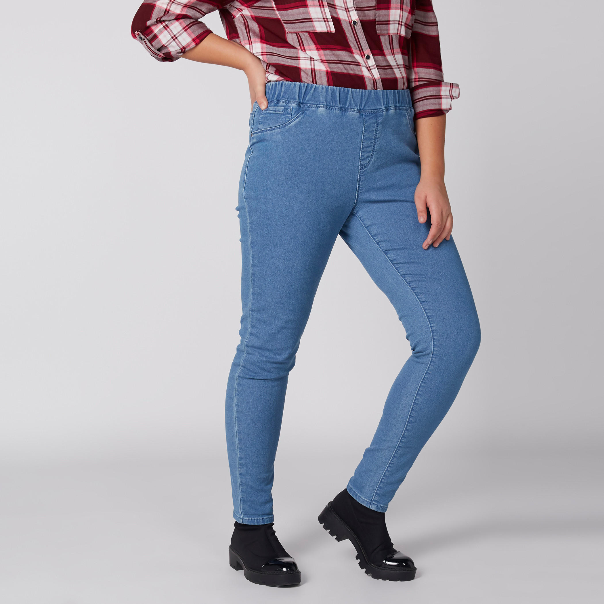 بنطلون جيقنز مقاس كبير بخصر مطاطي وجيب-women-clothing-bottoms-leggings-image-2