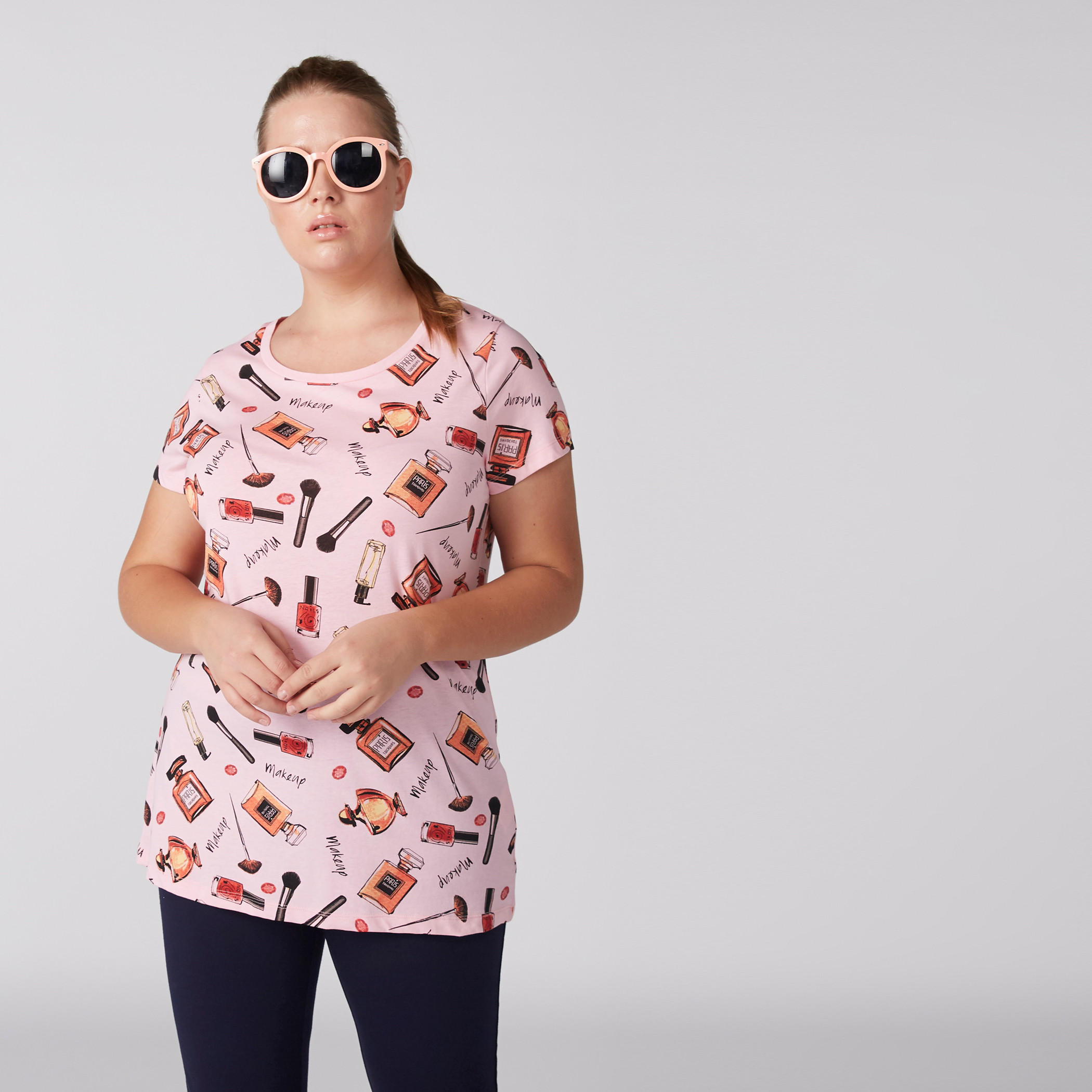 Printed T-Shirt with Round Neck-women-clothing-tshirts-image-1