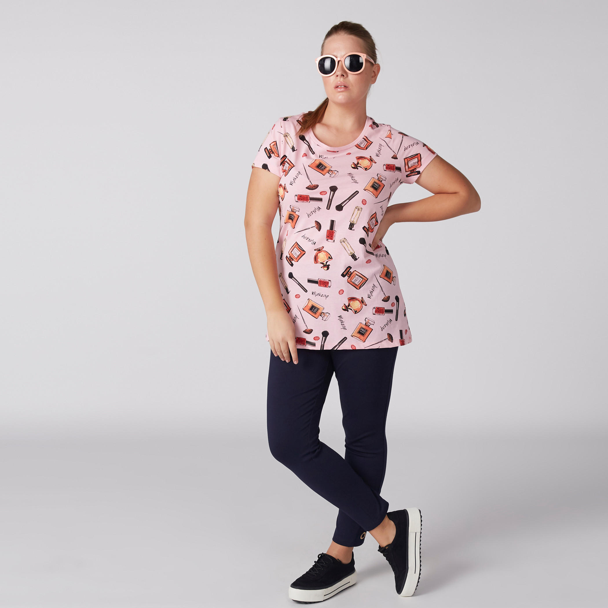 Printed T-Shirt with Round Neck-women-clothing-tshirts-image-3