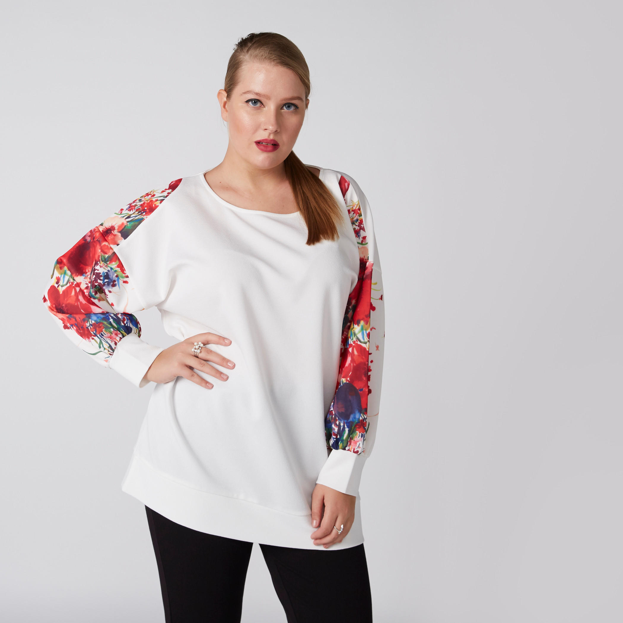 Printed Top with Round Neck and Long Sleeves-women-clothing-shirtsandblouses-blouses-image-2
