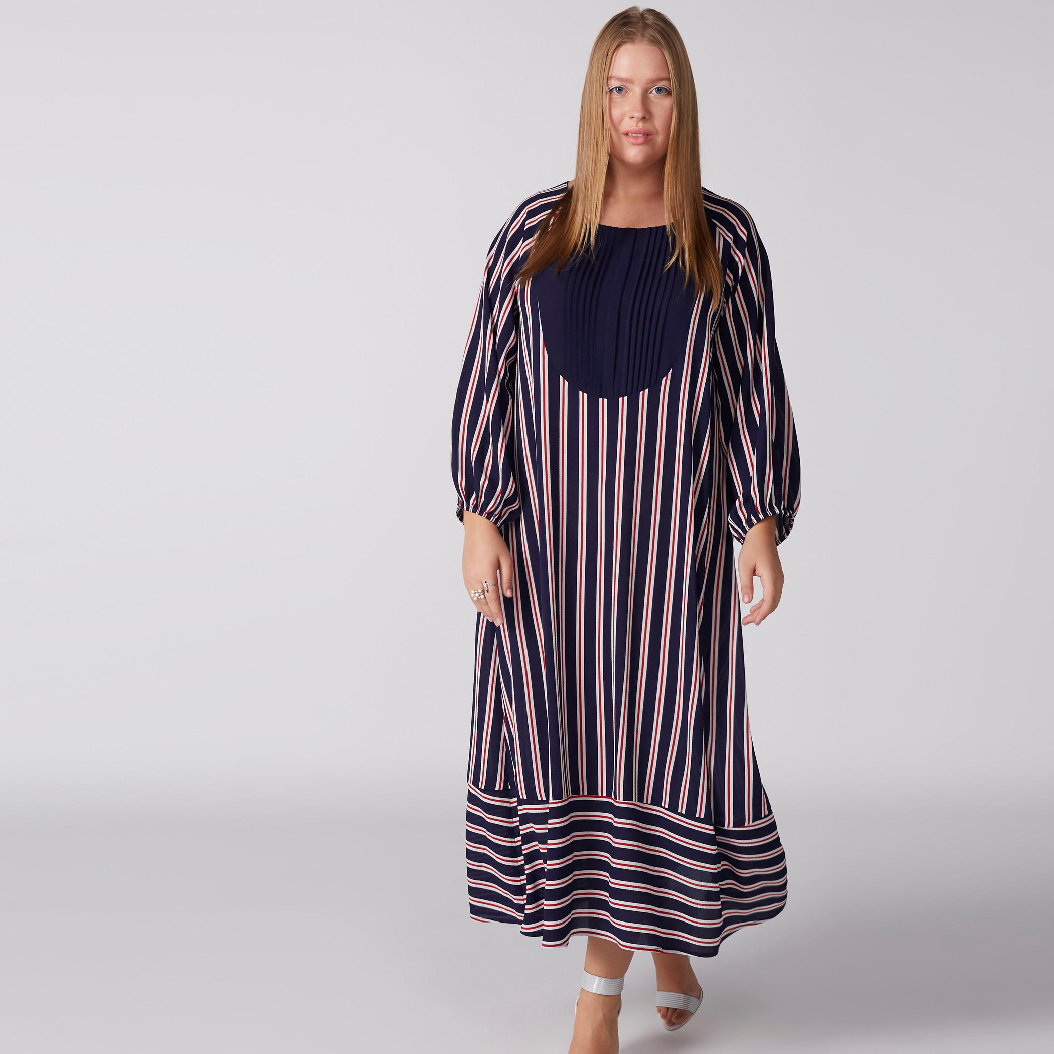 فستان ماكسي مقلم بأكمام طويلة-women-clothing-dresses-image-1