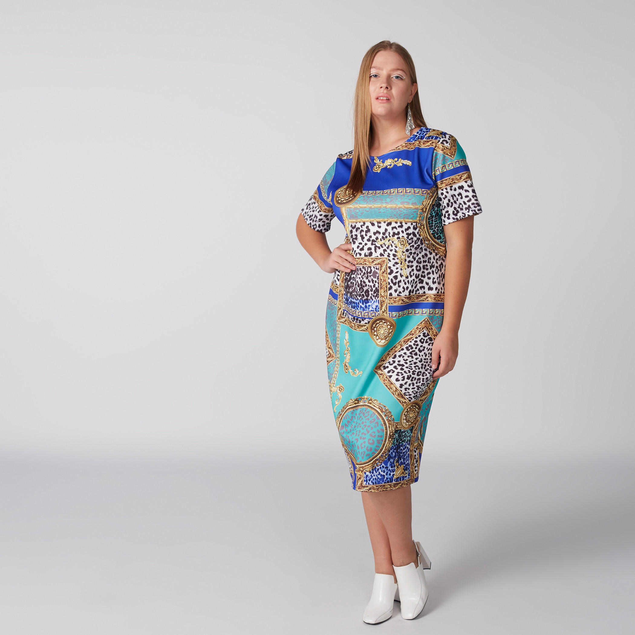 قميص بطبعات وأكمام قصيرة-women-clothing-dresses-image-3