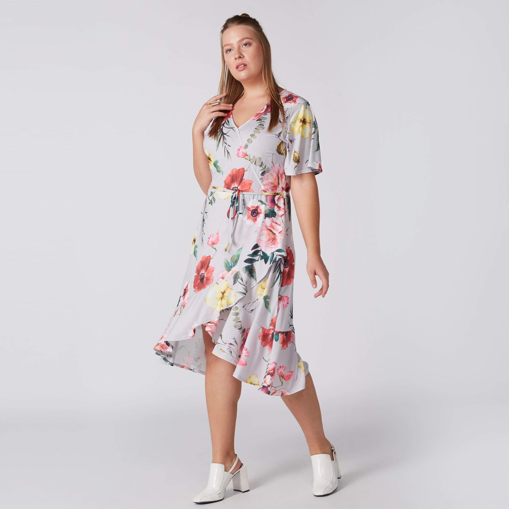 فستان ميدي لف بأكمام قصيرة وتفاصيل رباط-women-clothing-dresses-image-2