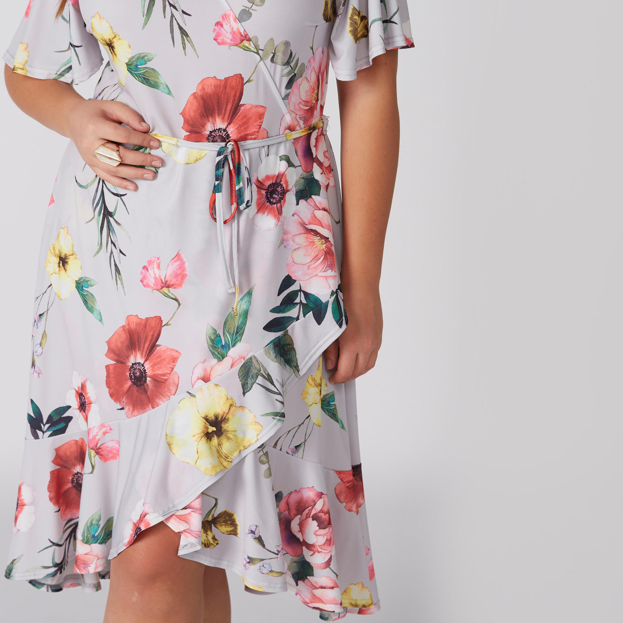 فستان ميدي لف بأكمام قصيرة وتفاصيل رباط-women-clothing-dresses-image-3