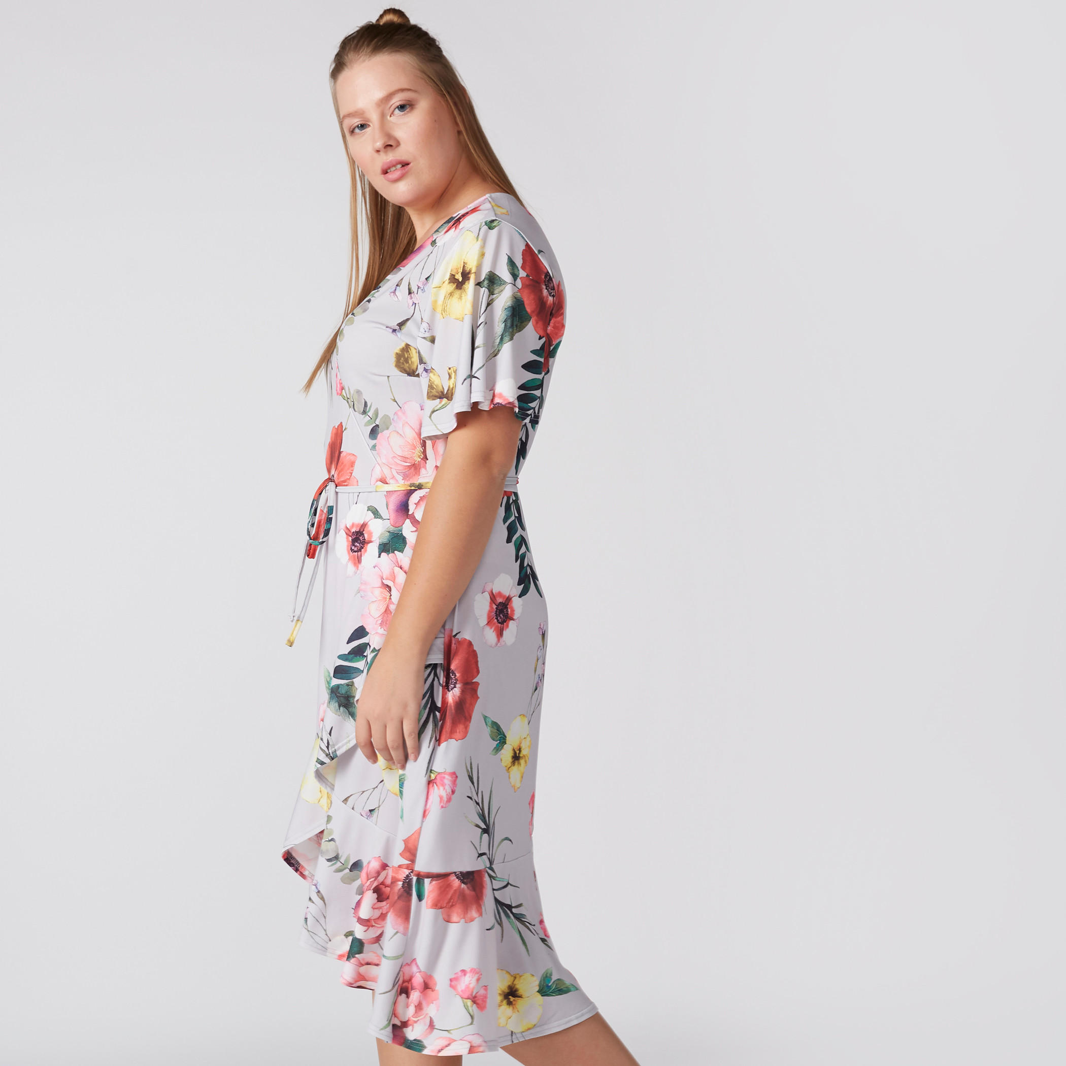 فستان ميدي لف بأكمام قصيرة وتفاصيل رباط-women-clothing-dresses-image-4