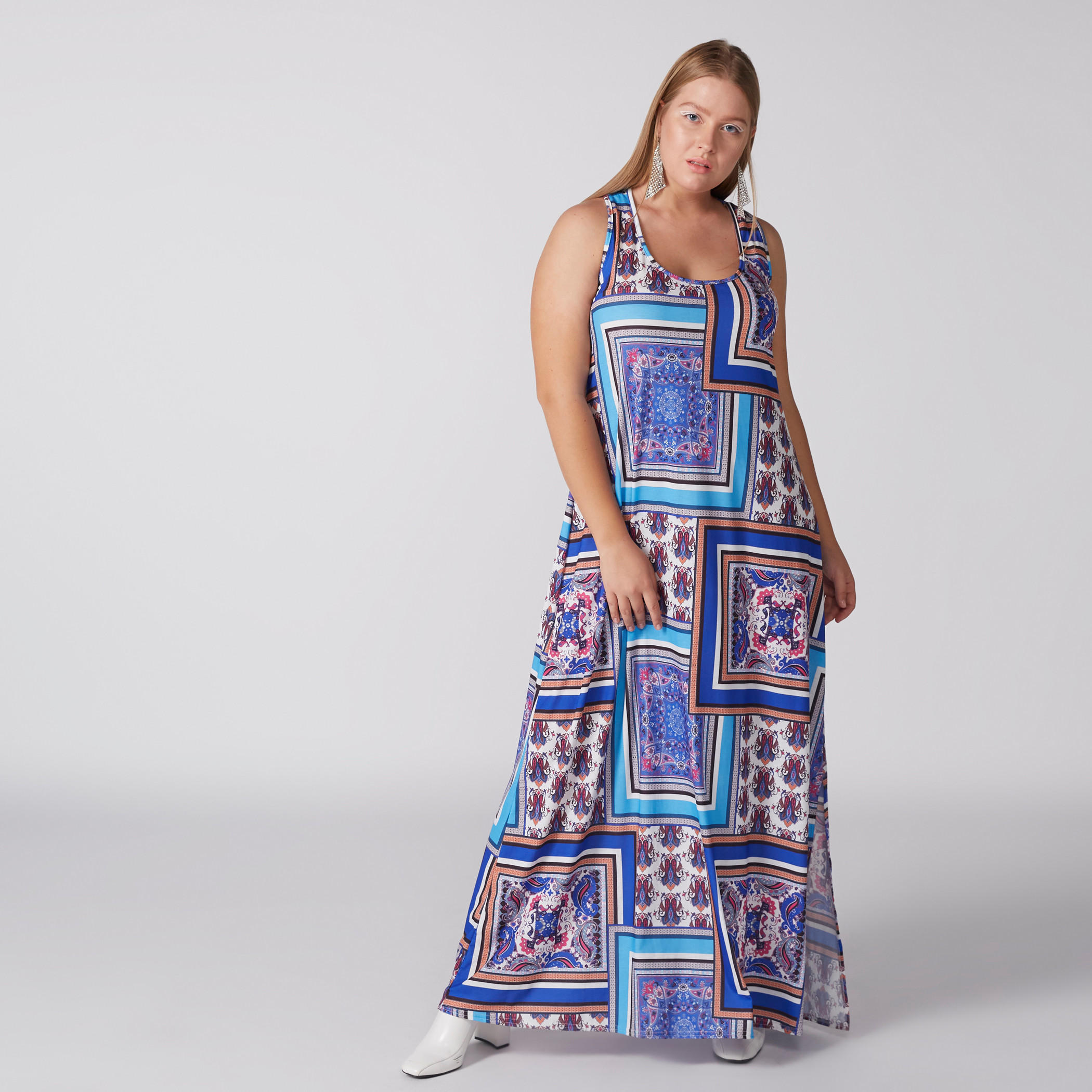 فستان ماكسي دون أكمام إيه لاين بعقدة في الخلف-women-clothing-dresses-image-3