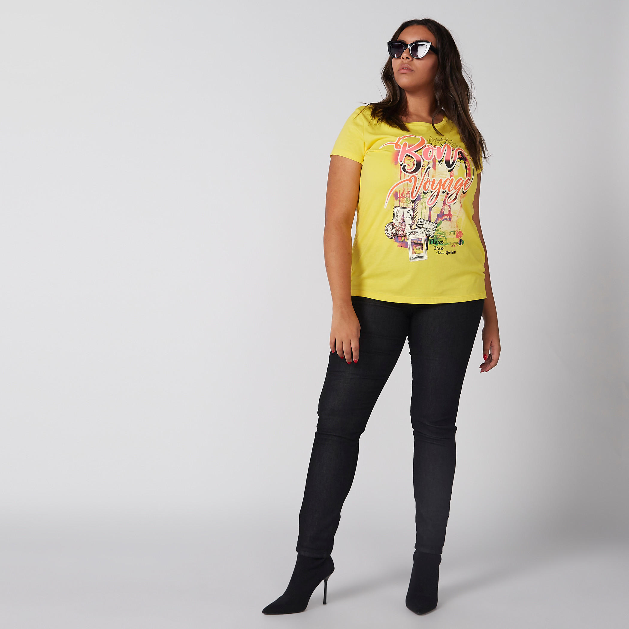 تيشيرت بطبعات بياقة مستديرة وأكمام قصيرة-women-clothing-tshirts-image-2