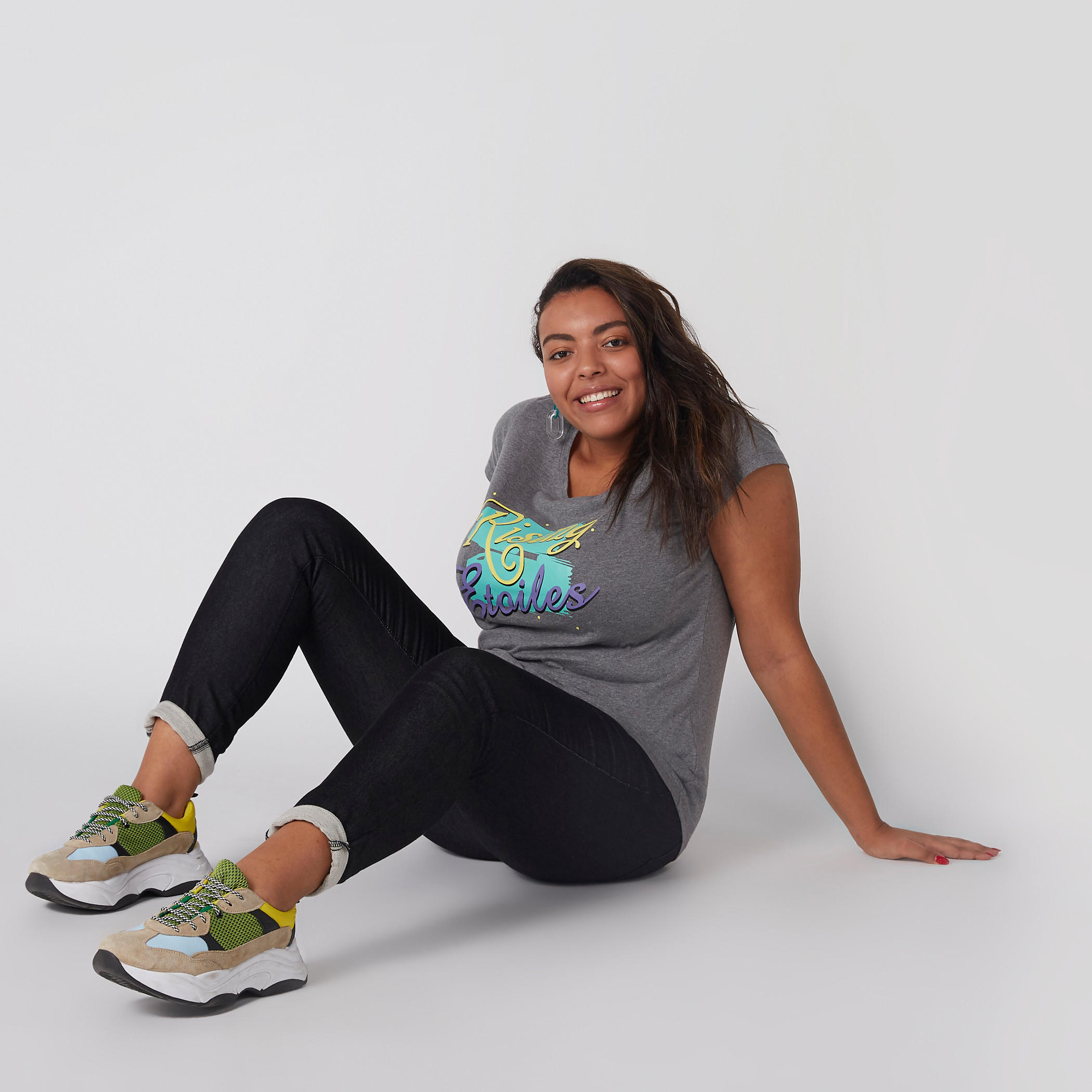 Printed T-Shirt with Round Neck and Short Sleeves-women-clothing-tshirts-image-3