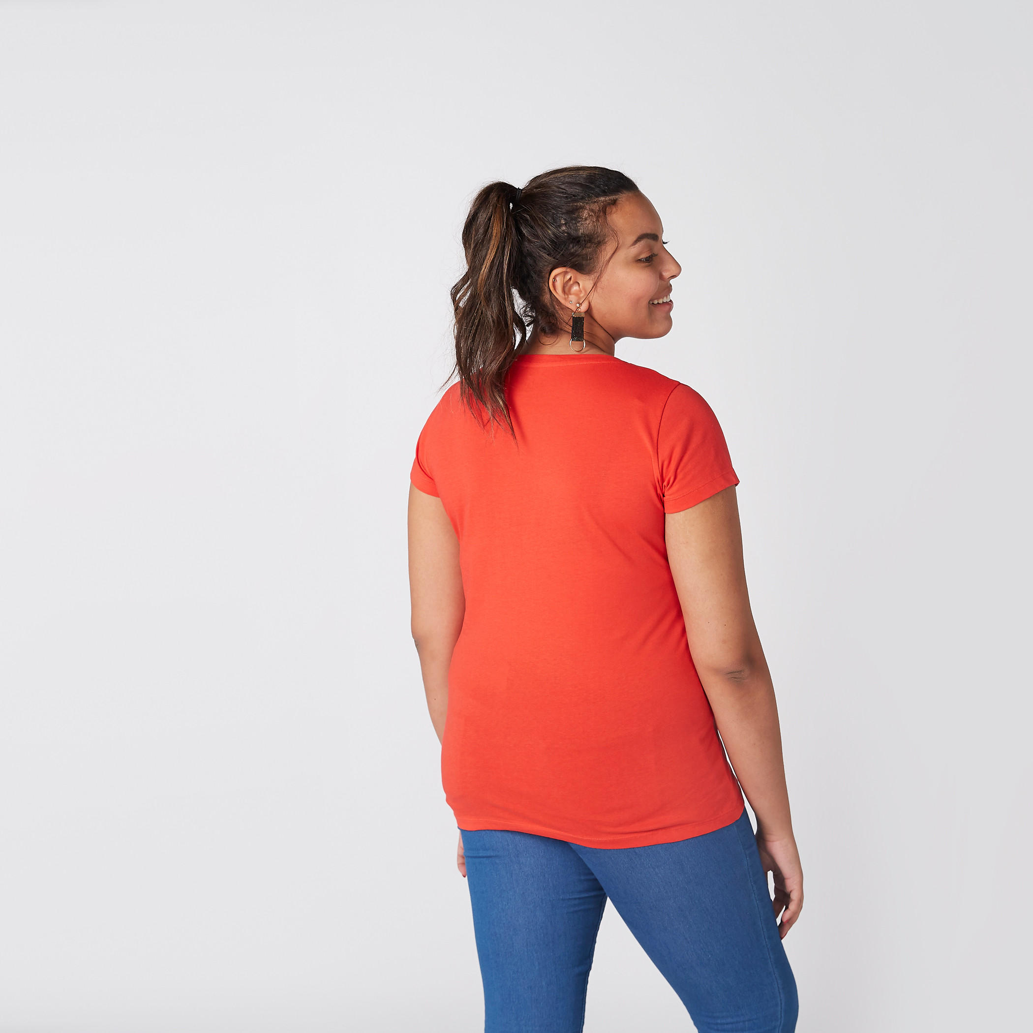 Printed T-Shirt with Round Neck and Short Sleeves-women-clothing-tshirts-image-3