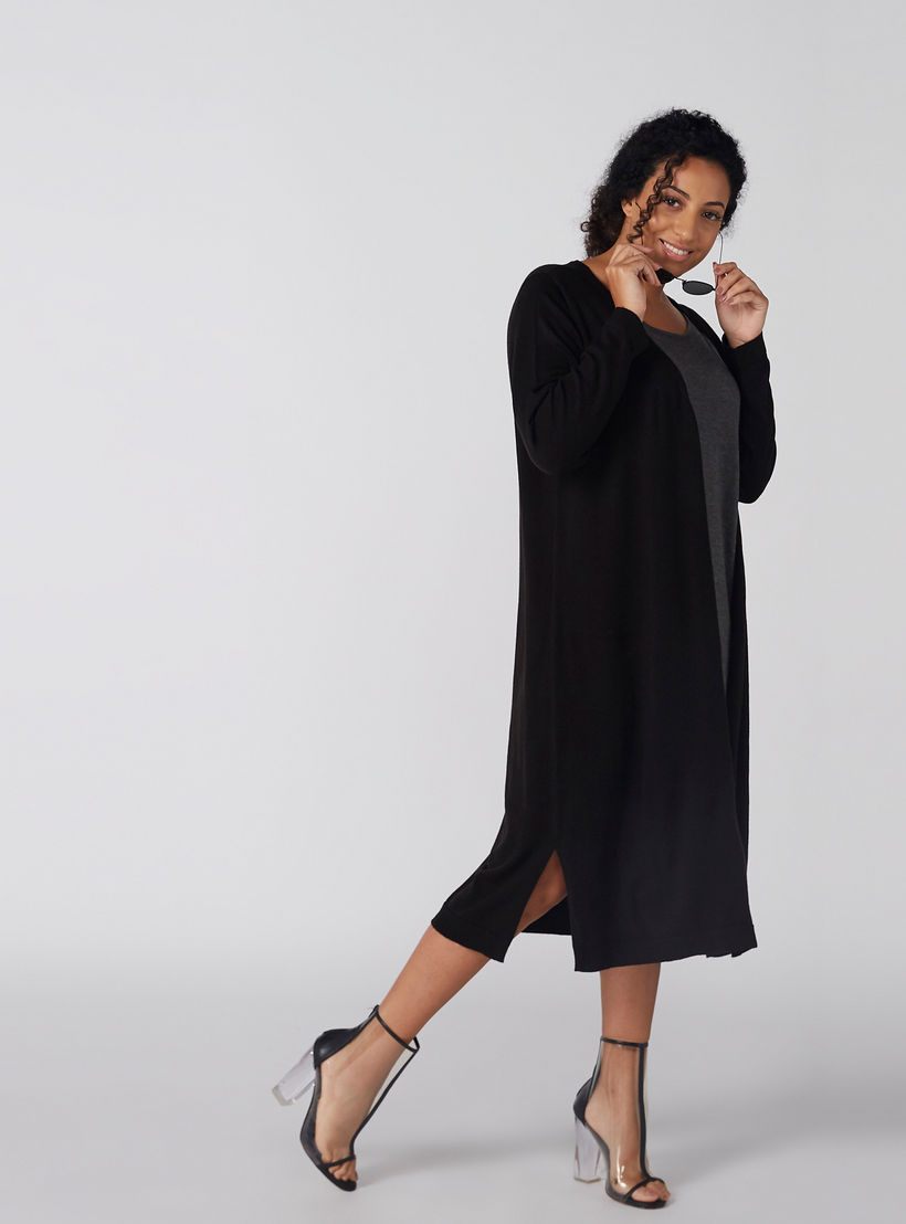 كارديغان بأكمام طويلة وفتحة جانبية-women-winterwear-cardigansandjumpers-cardigans-image-3
