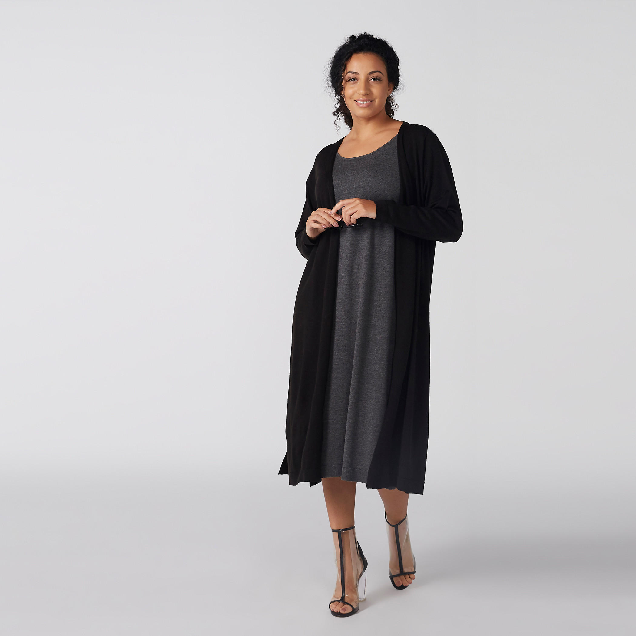 كارديغان بأكمام طويلة وفتحة جانبية-women-winterwear-cardigansandjumpers-cardigans-image-2
