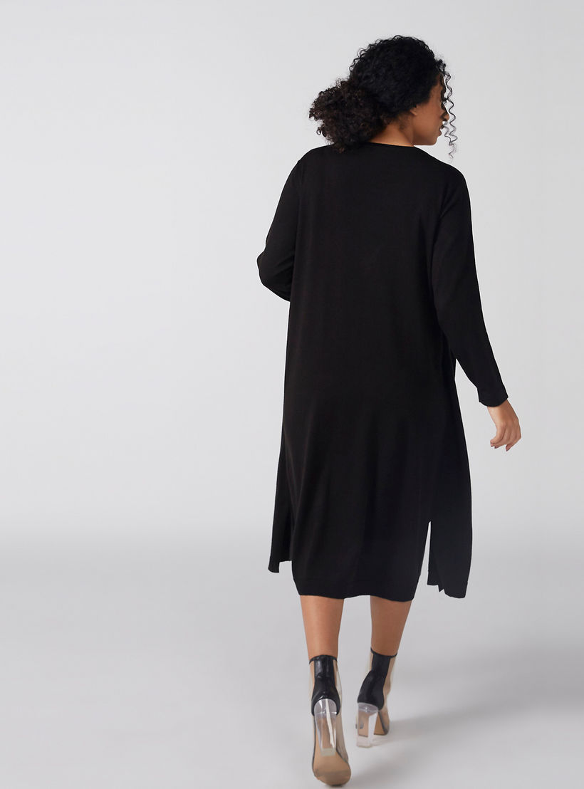 كارديغان بأكمام طويلة وفتحة جانبية-women-winterwear-cardigansandjumpers-cardigans-image-1