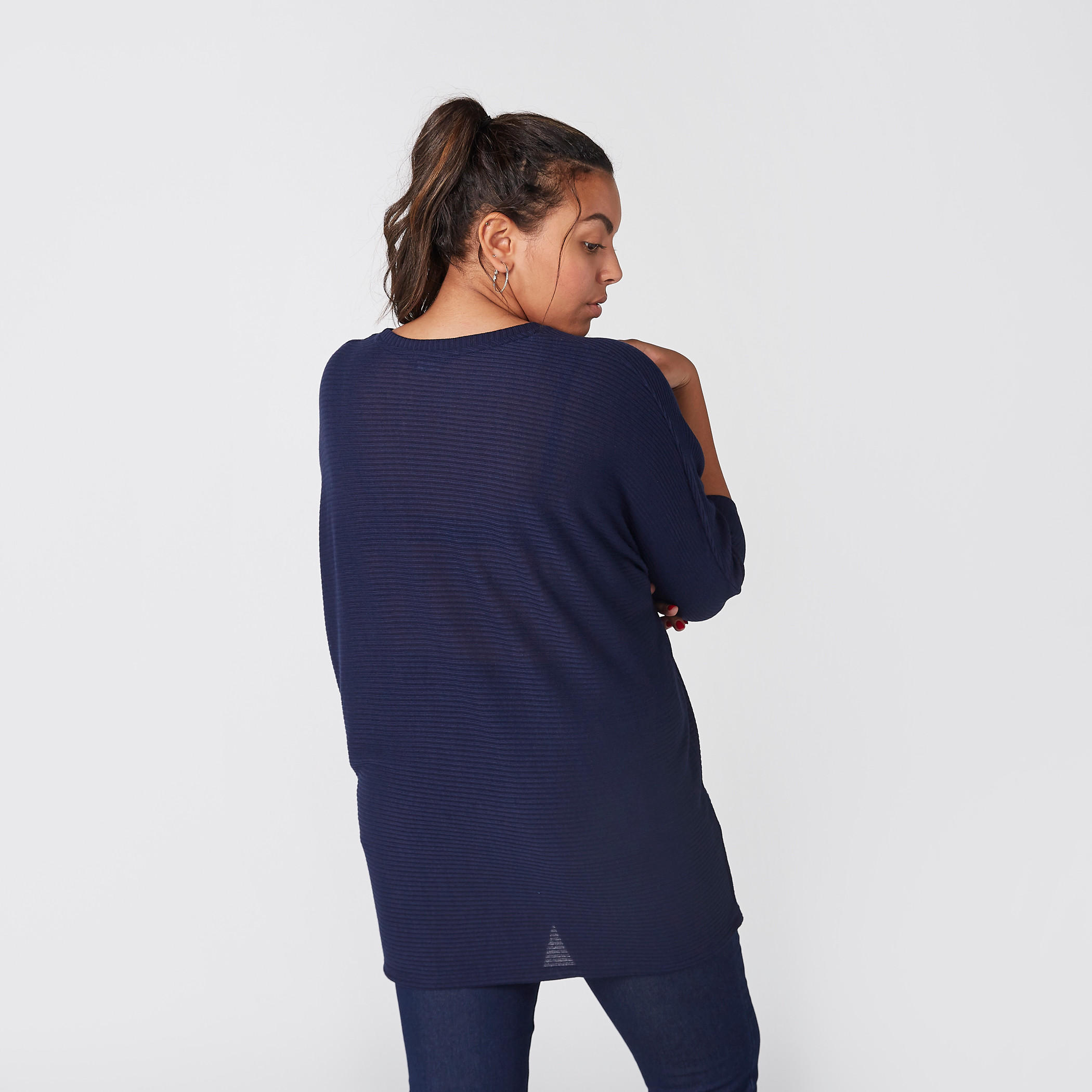 بلوزة بياقة مستديرة وأكمام 3/4-women-clothing-shirtsandblouses-blouses-image-3