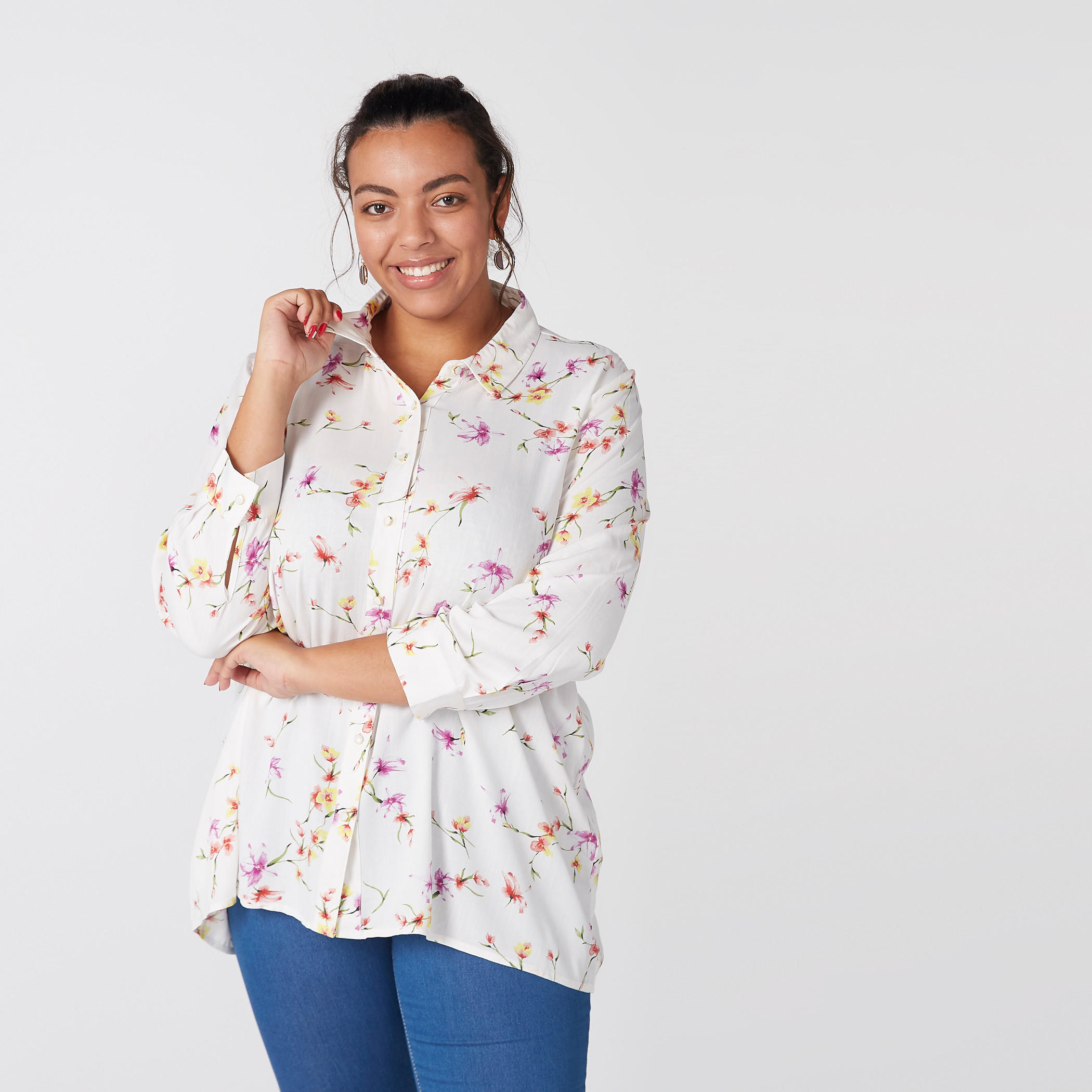 Printed Shirt with Long Sleeves and Complete Placket-women-clothing-shirtsandblouses-shirts-image-1