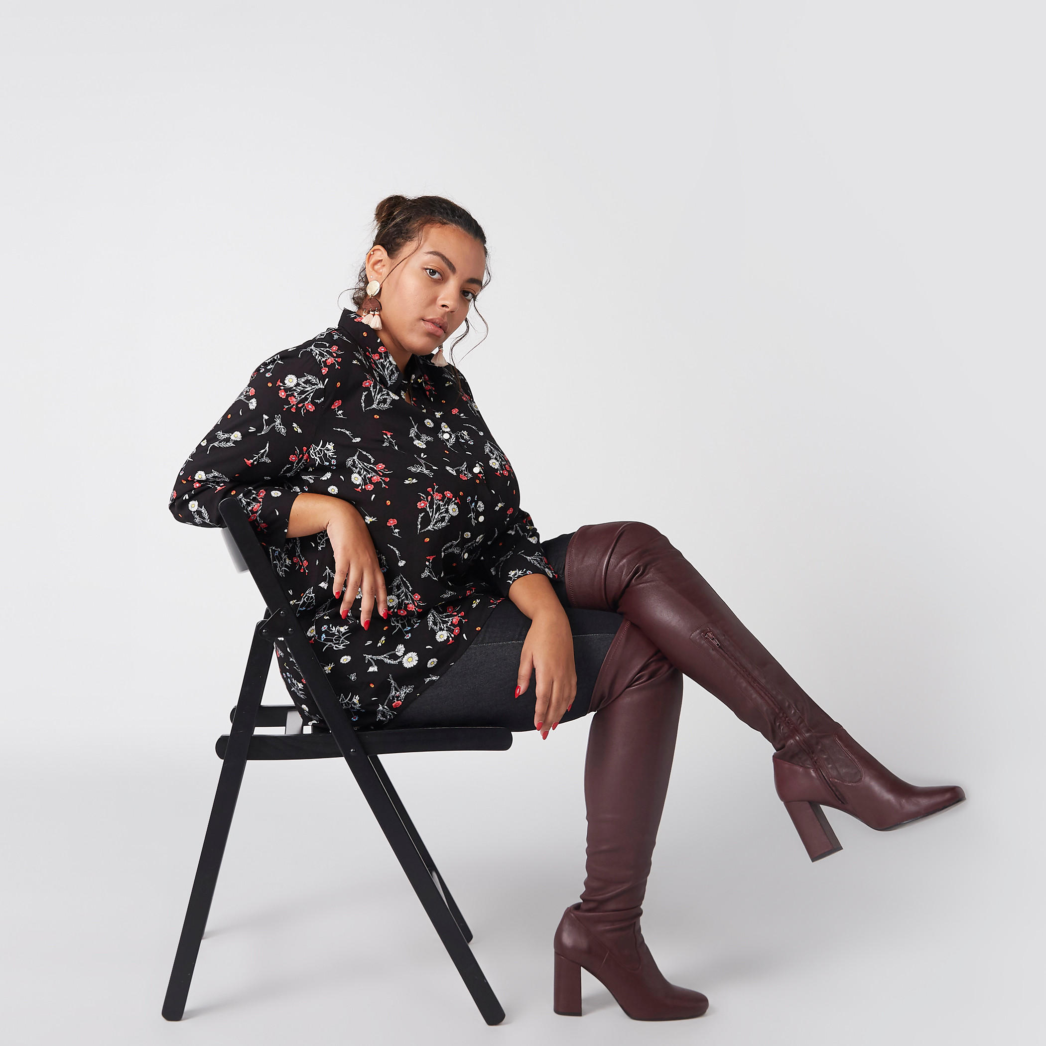 Floral Printed Shirt with Long Sleeves and Complete Placket-women-clothing-shirtsandblouses-shirts-image-2