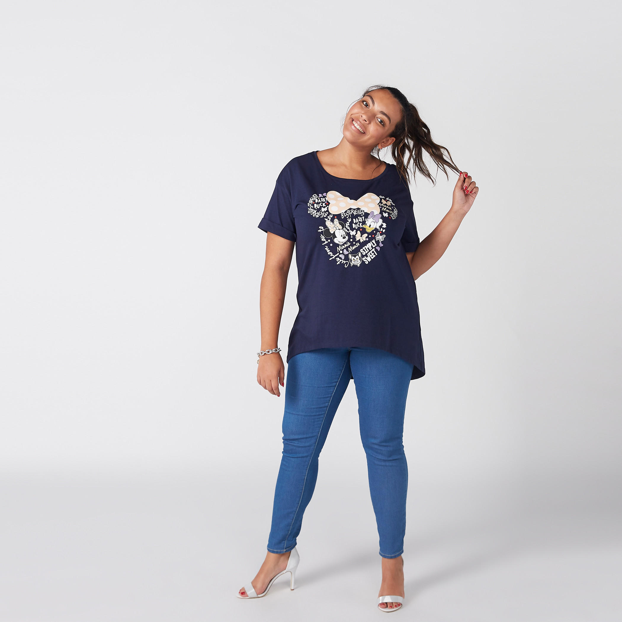 تيشيرت بطبعات ديزي داك وميني ماوس بياقة مستديرة-women-clothing-tshirts-image-2